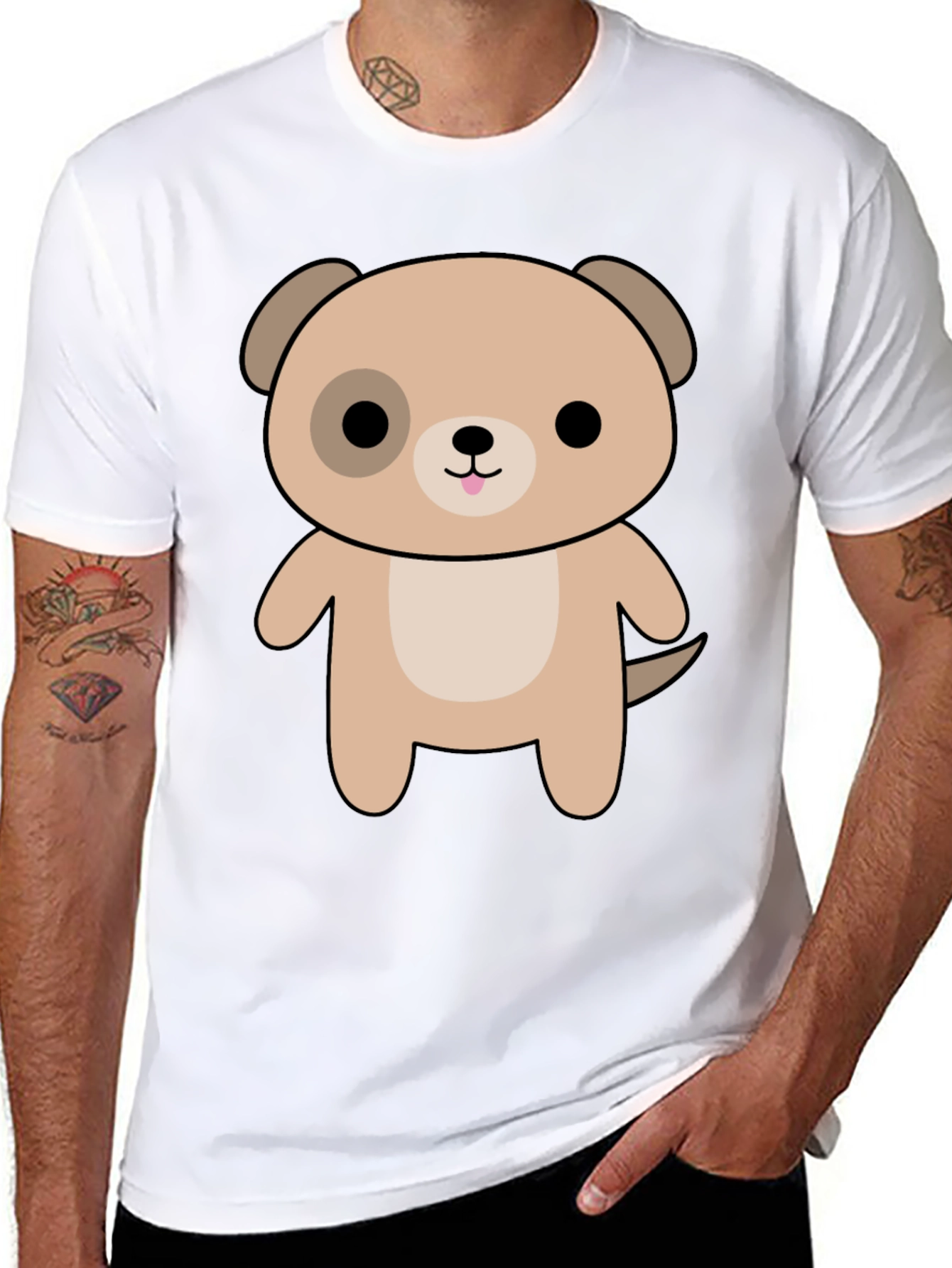 Cute Puppy Graphic Tee - Black Unisex Shirt