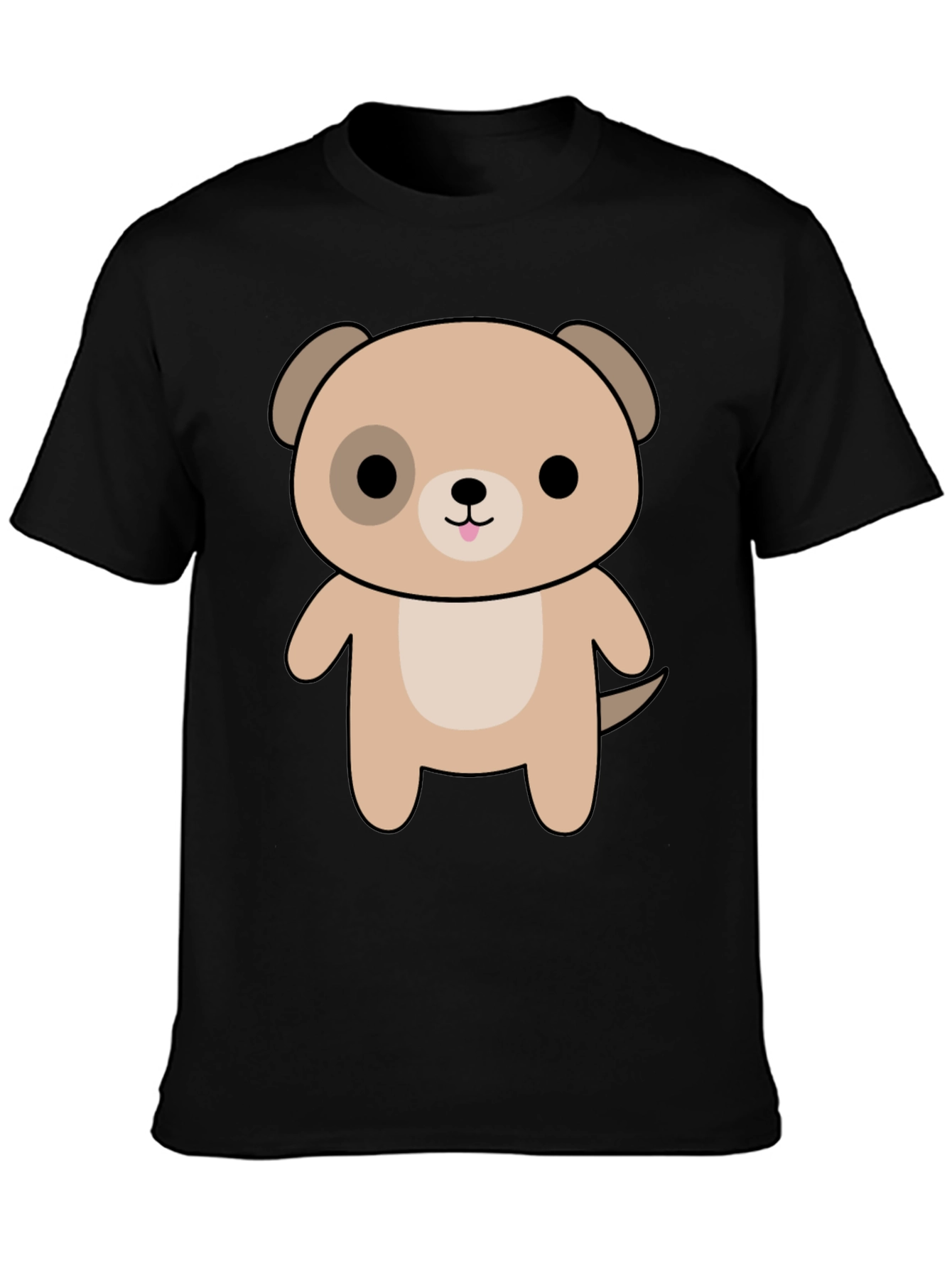 Cute Puppy Graphic Tee - Black Unisex Shirt