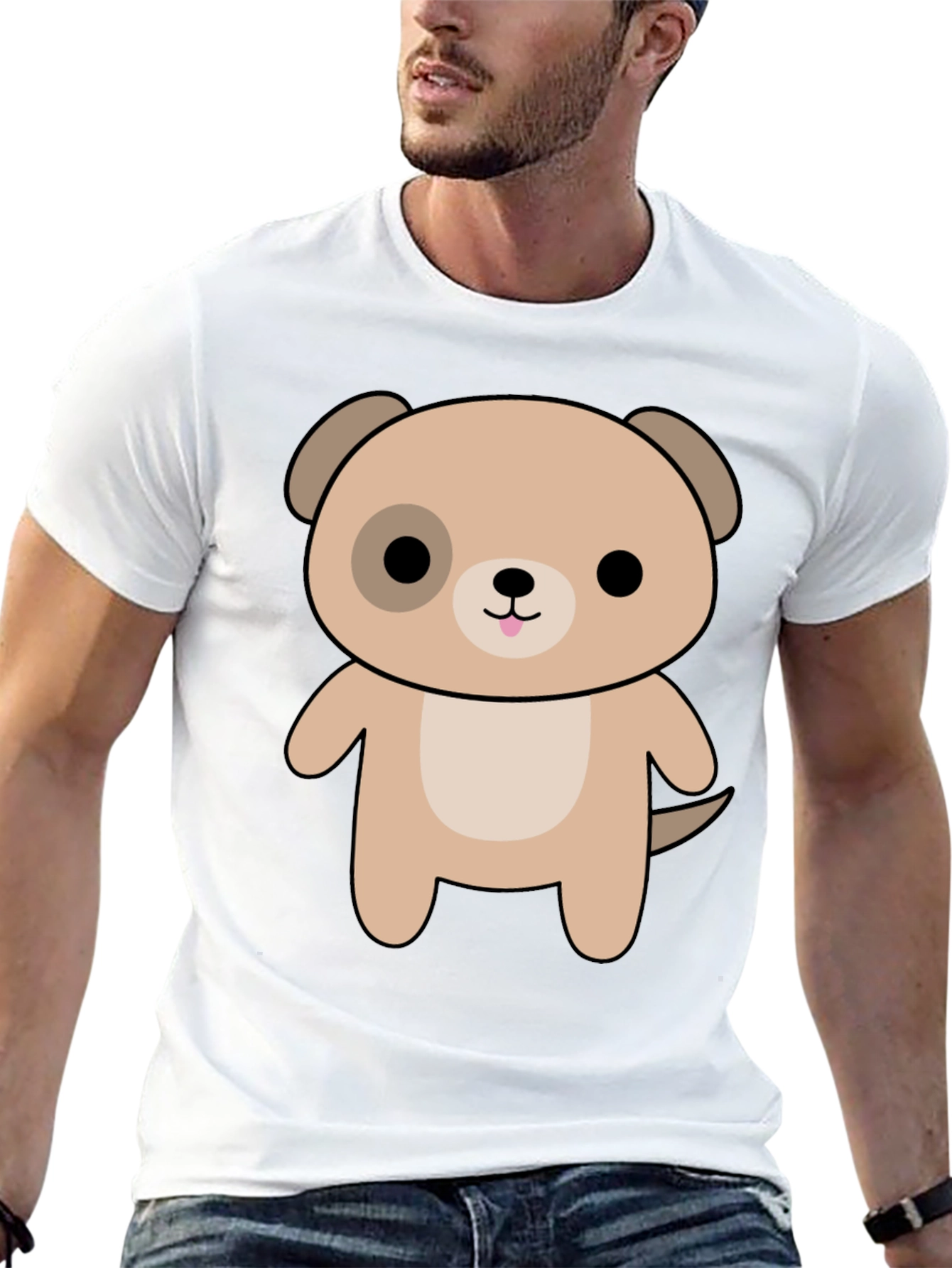 Cute Puppy Graphic Tee - Black Unisex Shirt