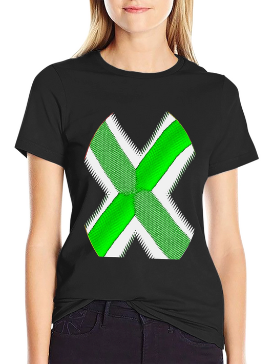 Green X Graphic Black T-Shirt