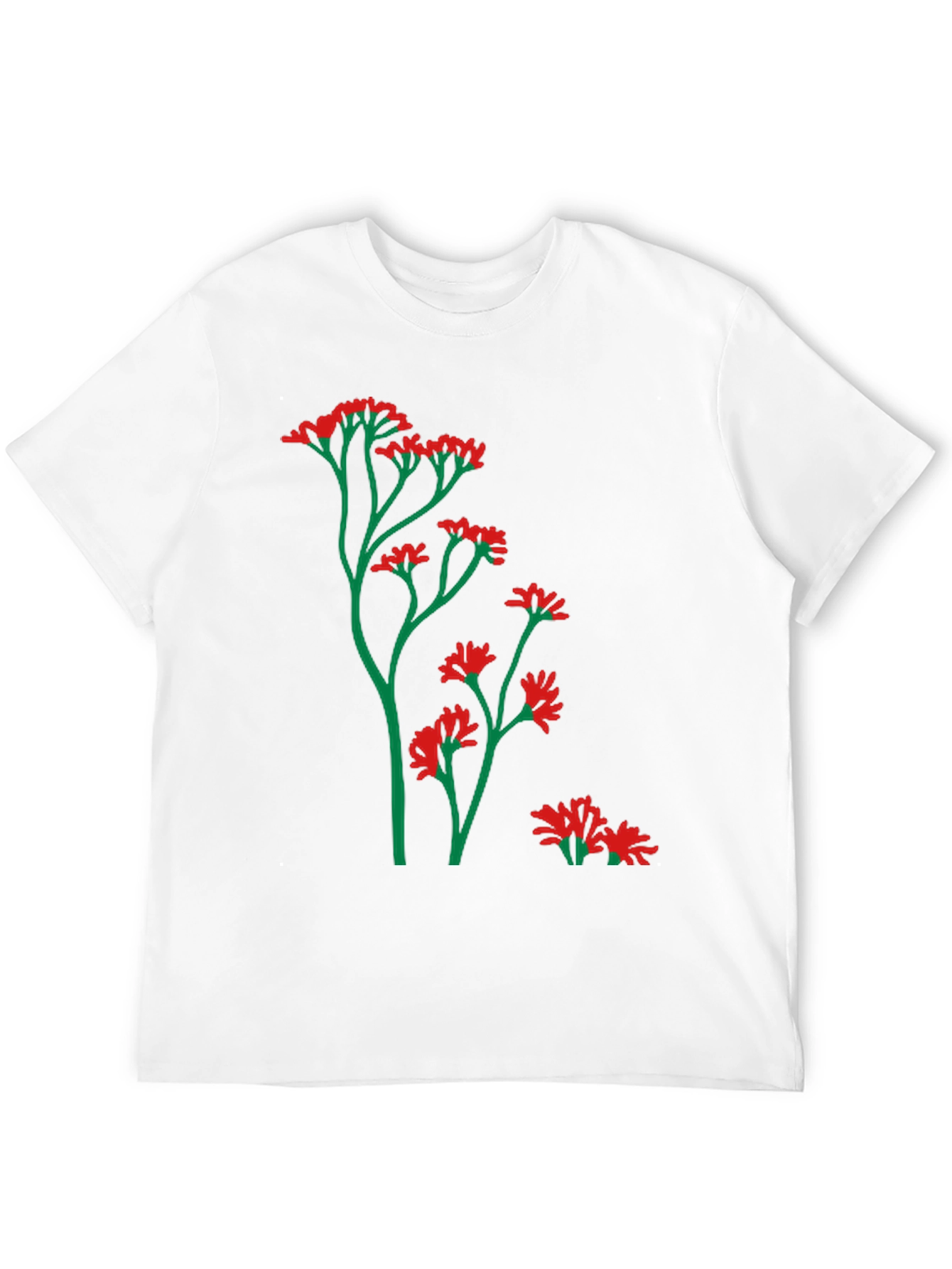 Mens Black T-Shirt with Floral Design