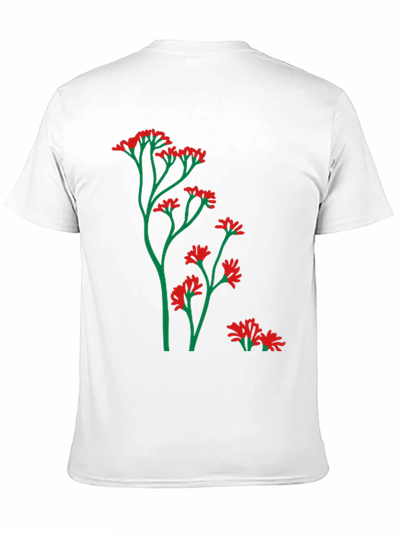 Mens Black T-Shirt with Floral Design
