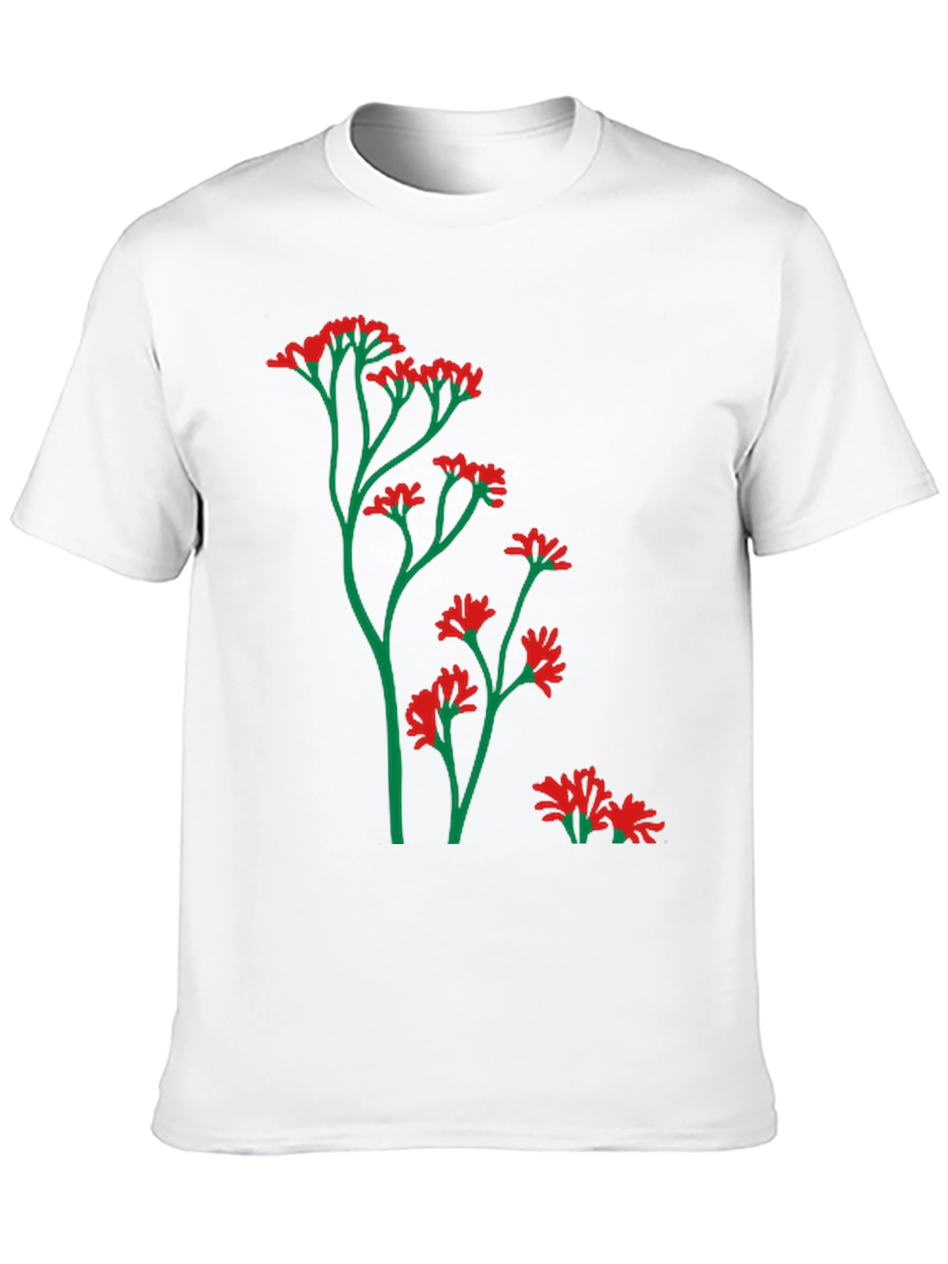 Mens Black T-Shirt with Floral Design