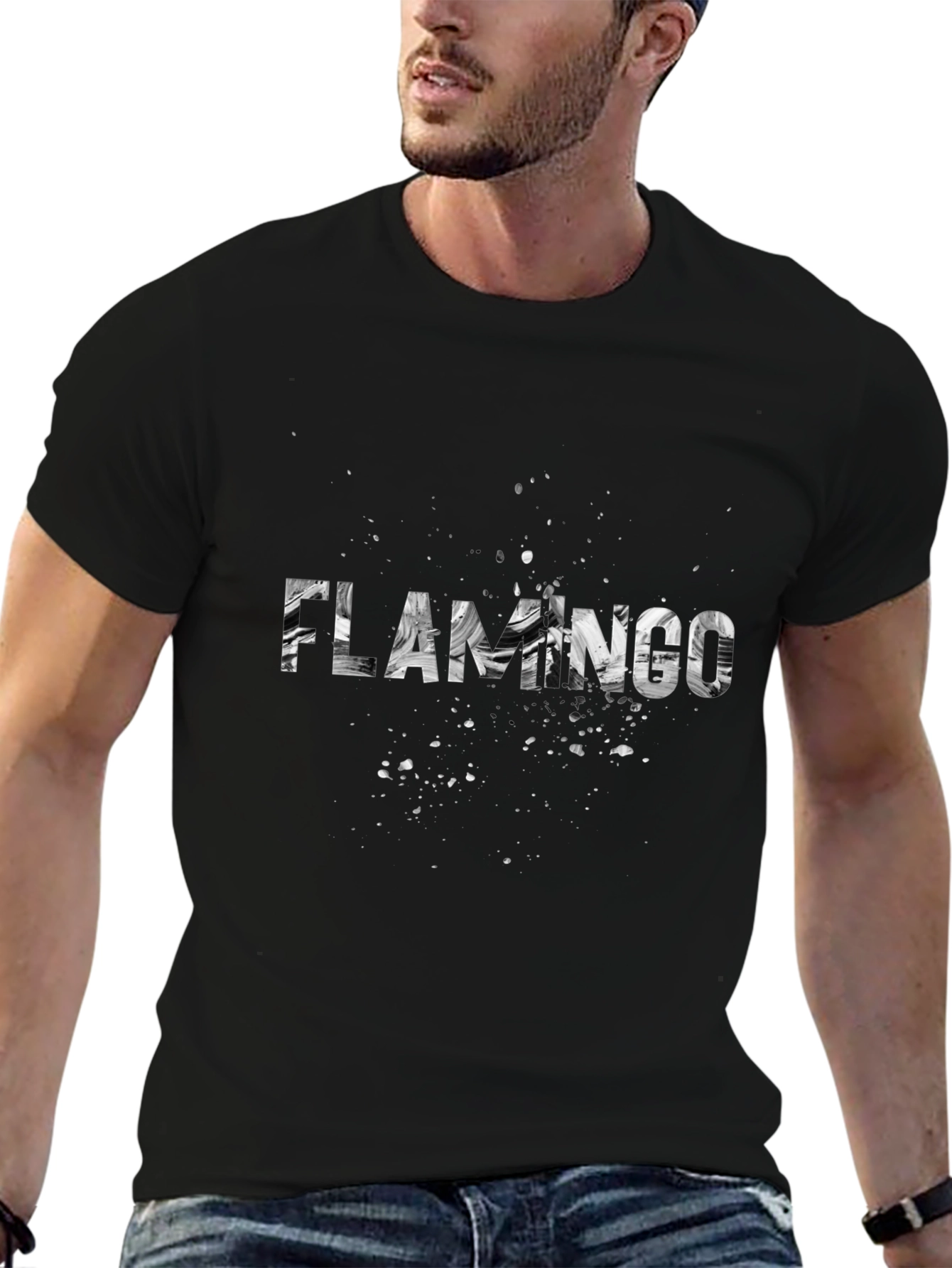 Flamingo Graphic Black T-Shirt - Casual Style