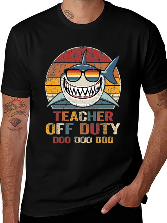 Teacher Off Duty Shark Graphic T-Shirt