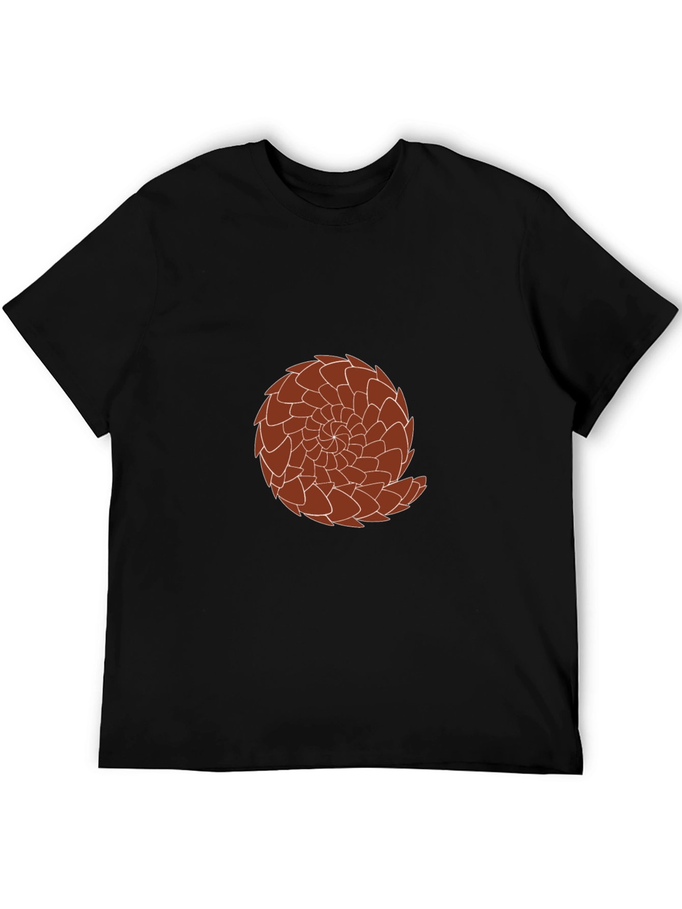 Graphic Tee: Brown Pangolin Design on Black Shirt