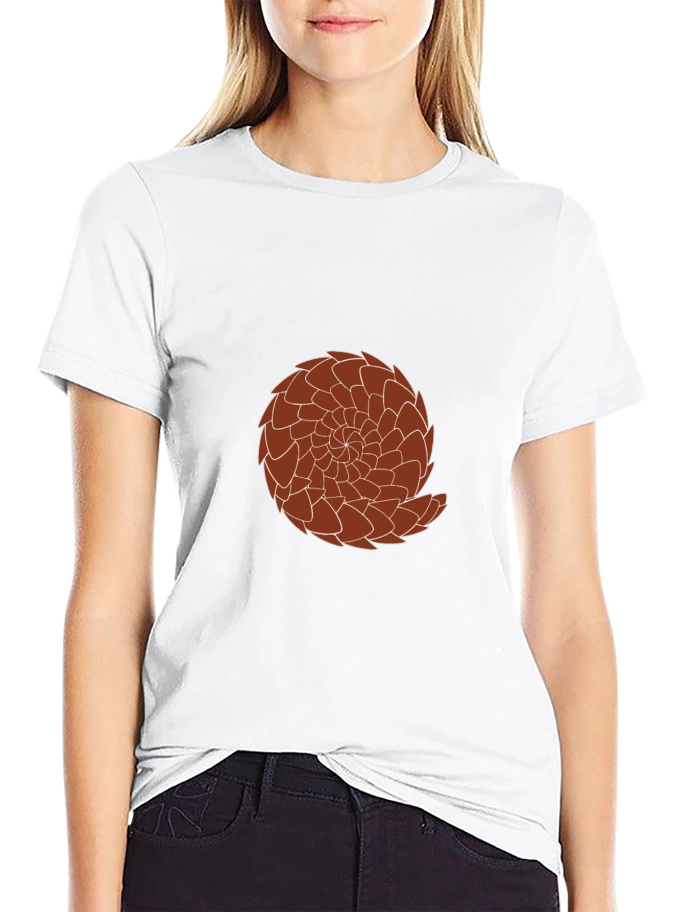 Graphic Tee: Brown Pangolin Design on Black Shirt