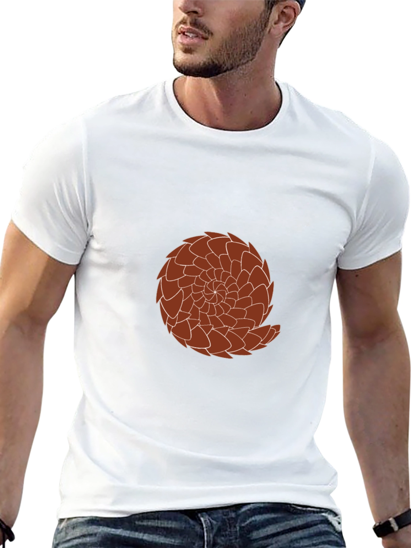 Graphic Tee: Brown Pangolin Design on Black Shirt