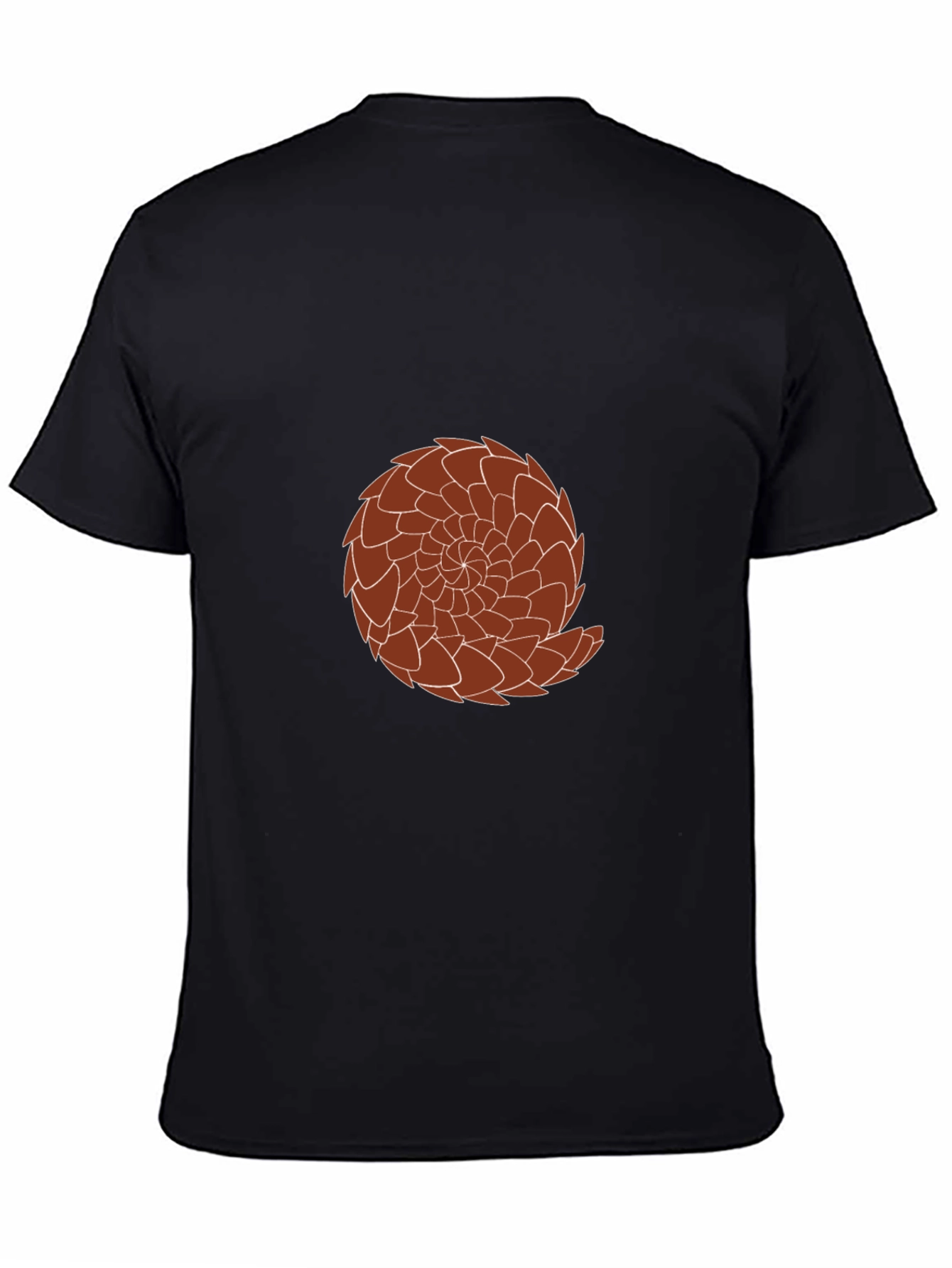 Graphic Tee: Brown Pangolin Design on Black Shirt