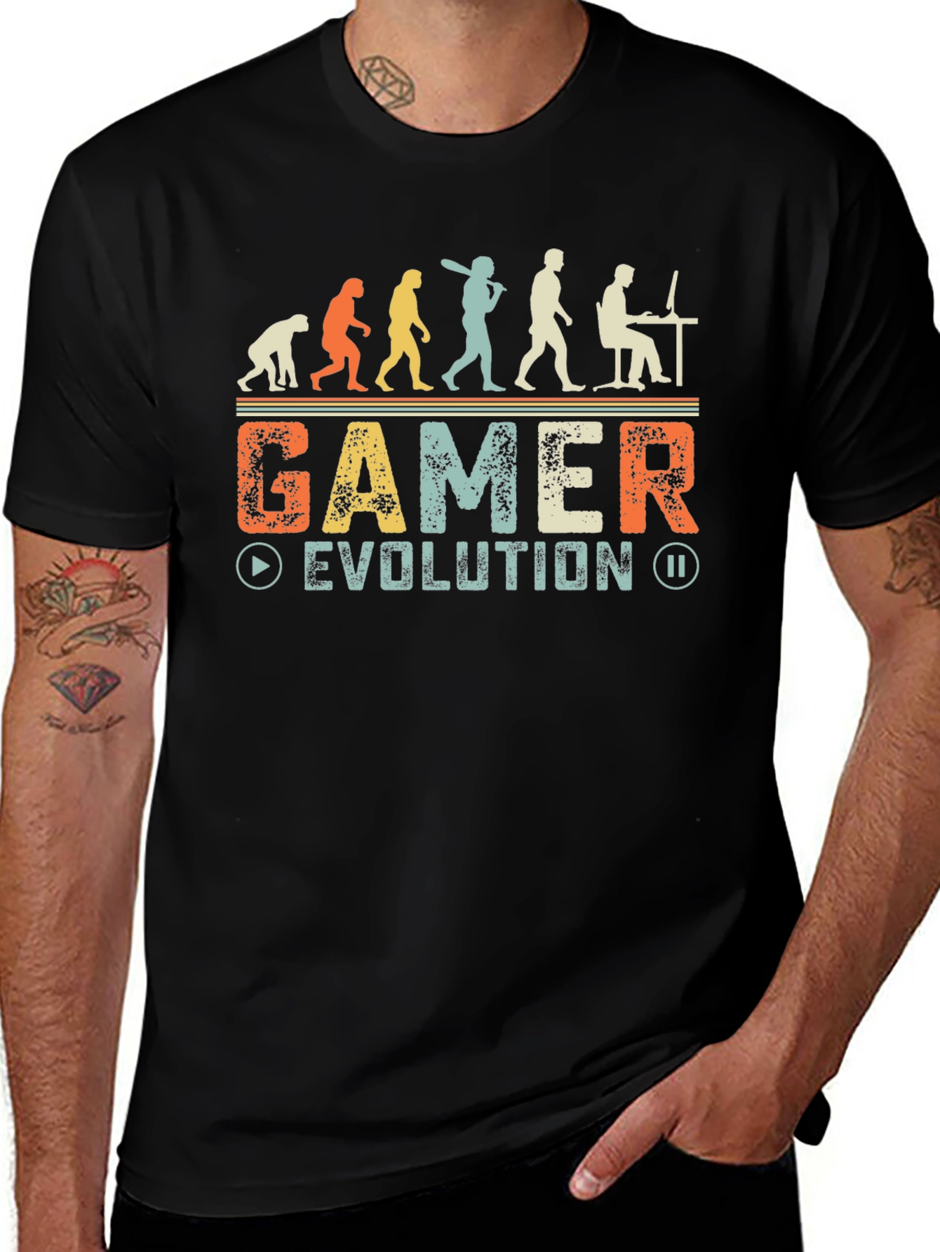 Gamer Evolution Graphic Tee - Retro Style Shirt
