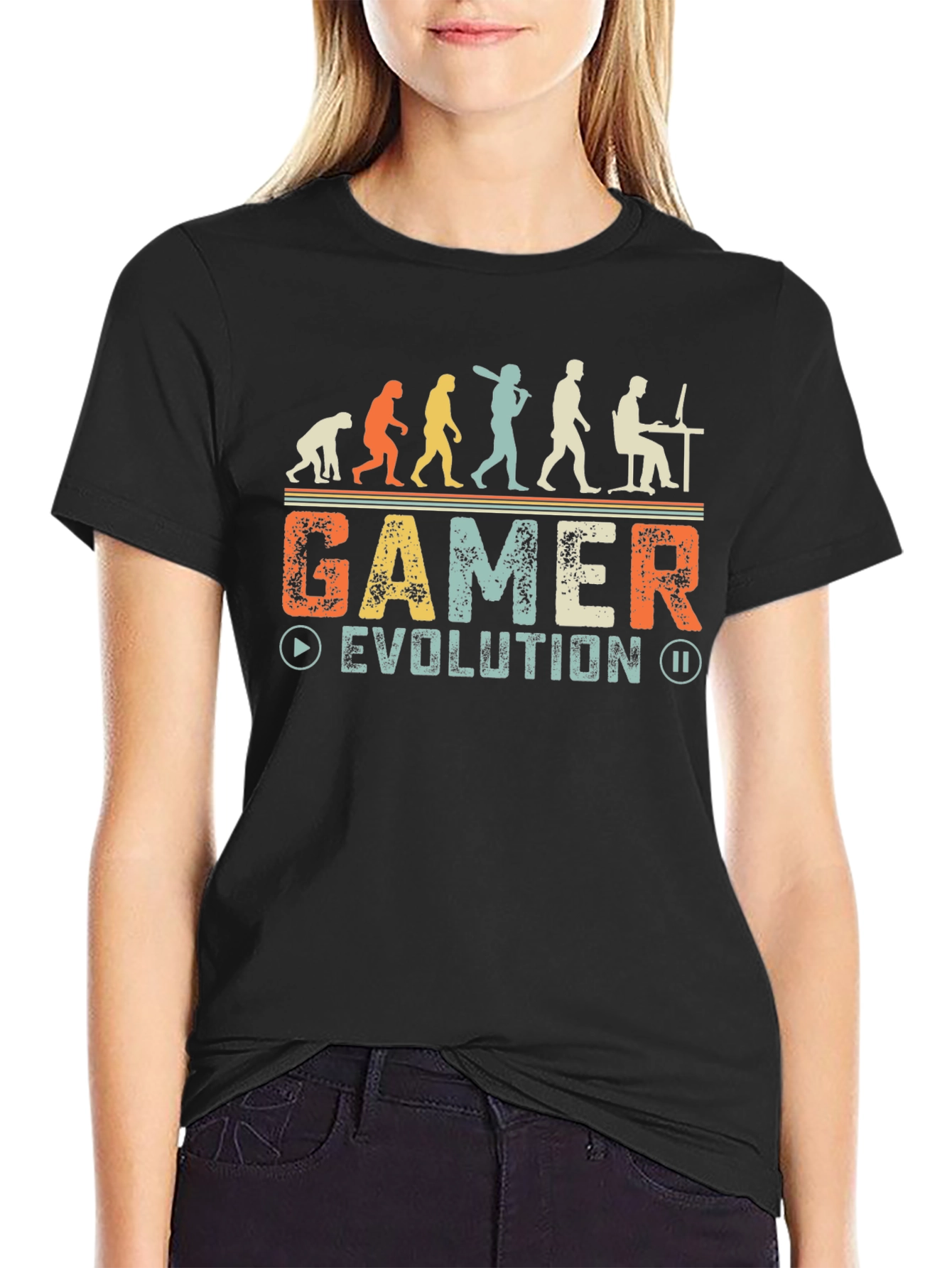 Gamer Evolution Graphic Tee - Retro Style Shirt