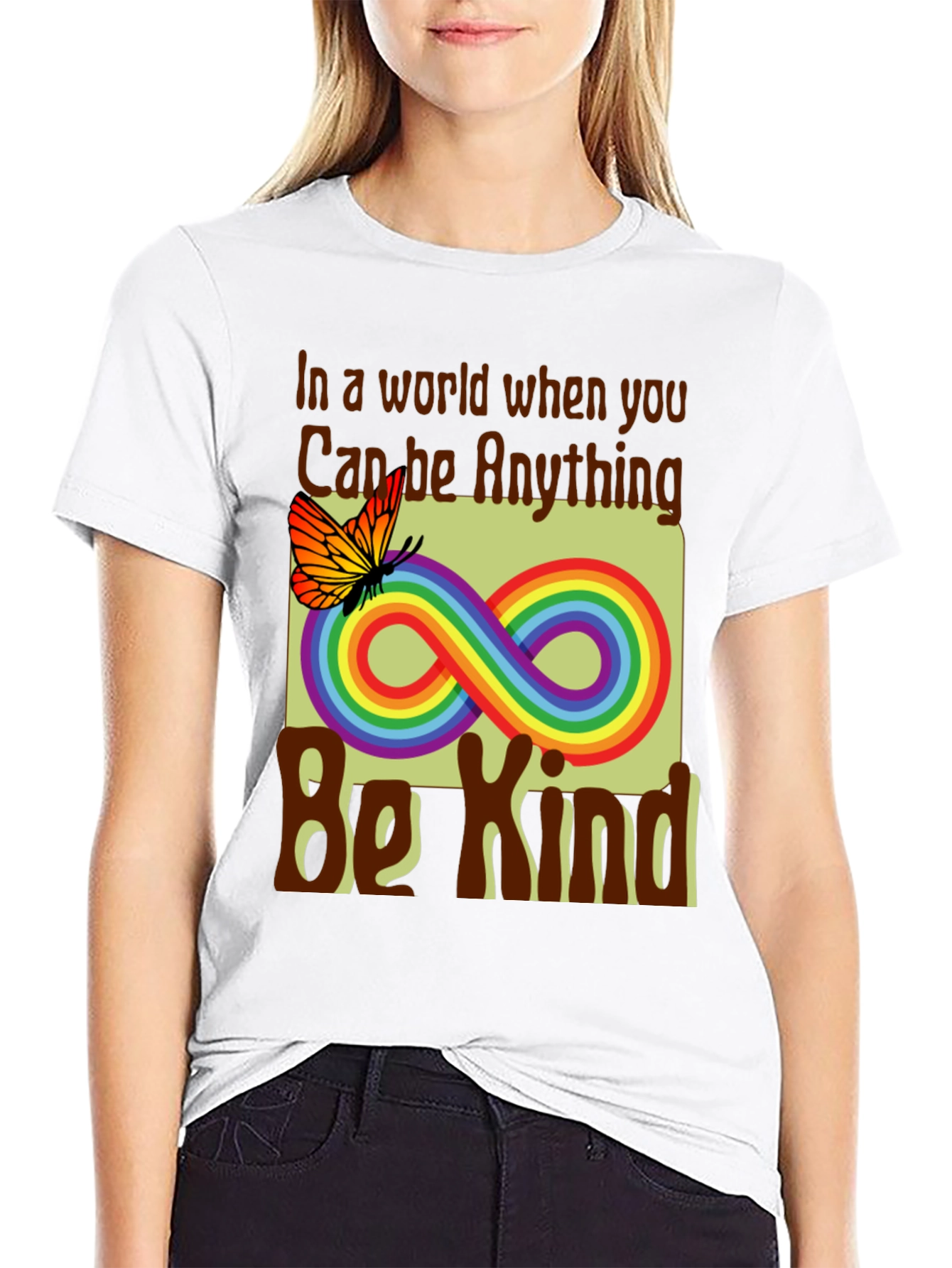 Be Kind T-Shirt Rainbow Butterfly Graphic Tee