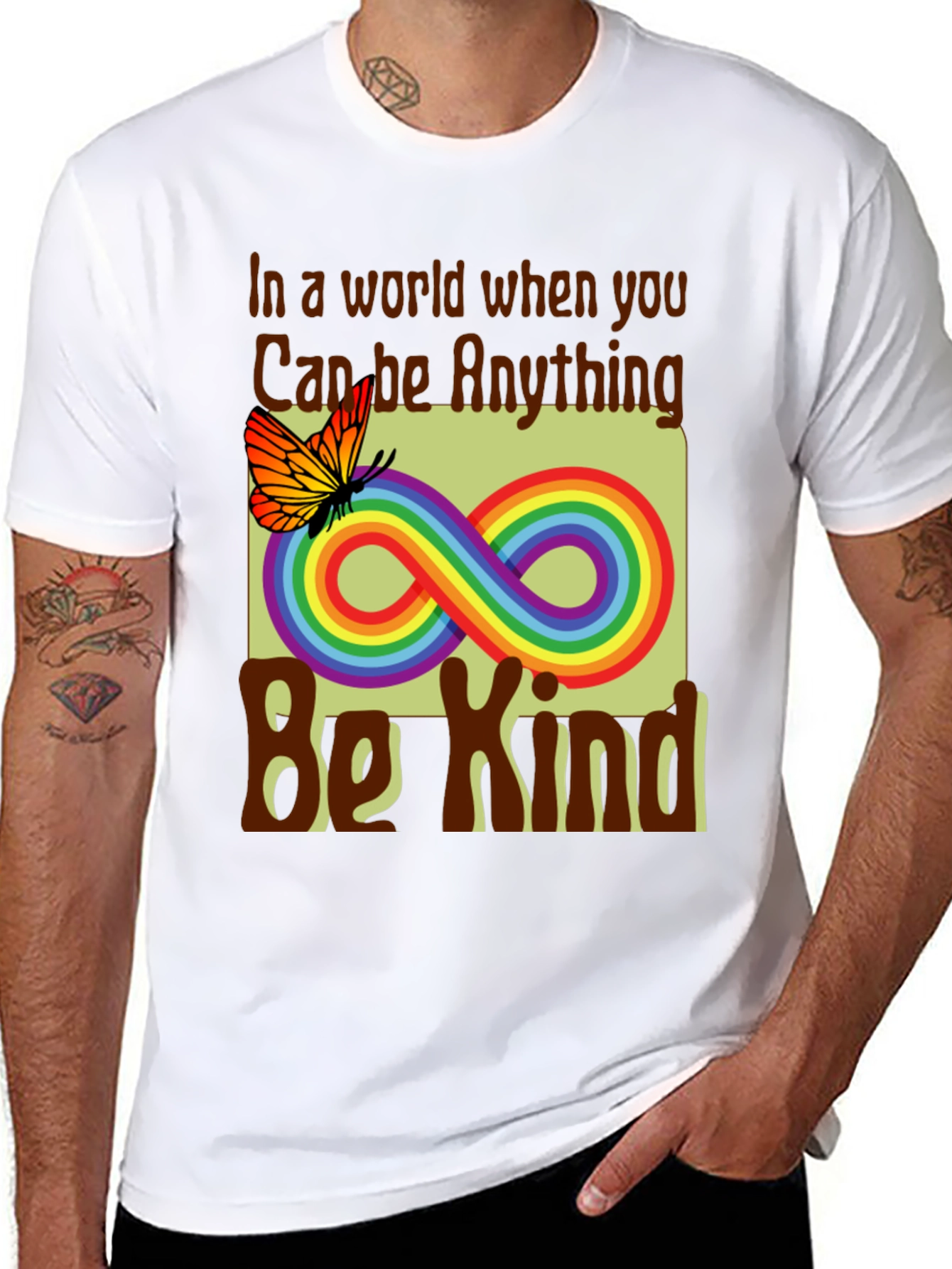 Be Kind T-Shirt Rainbow Butterfly Graphic Tee