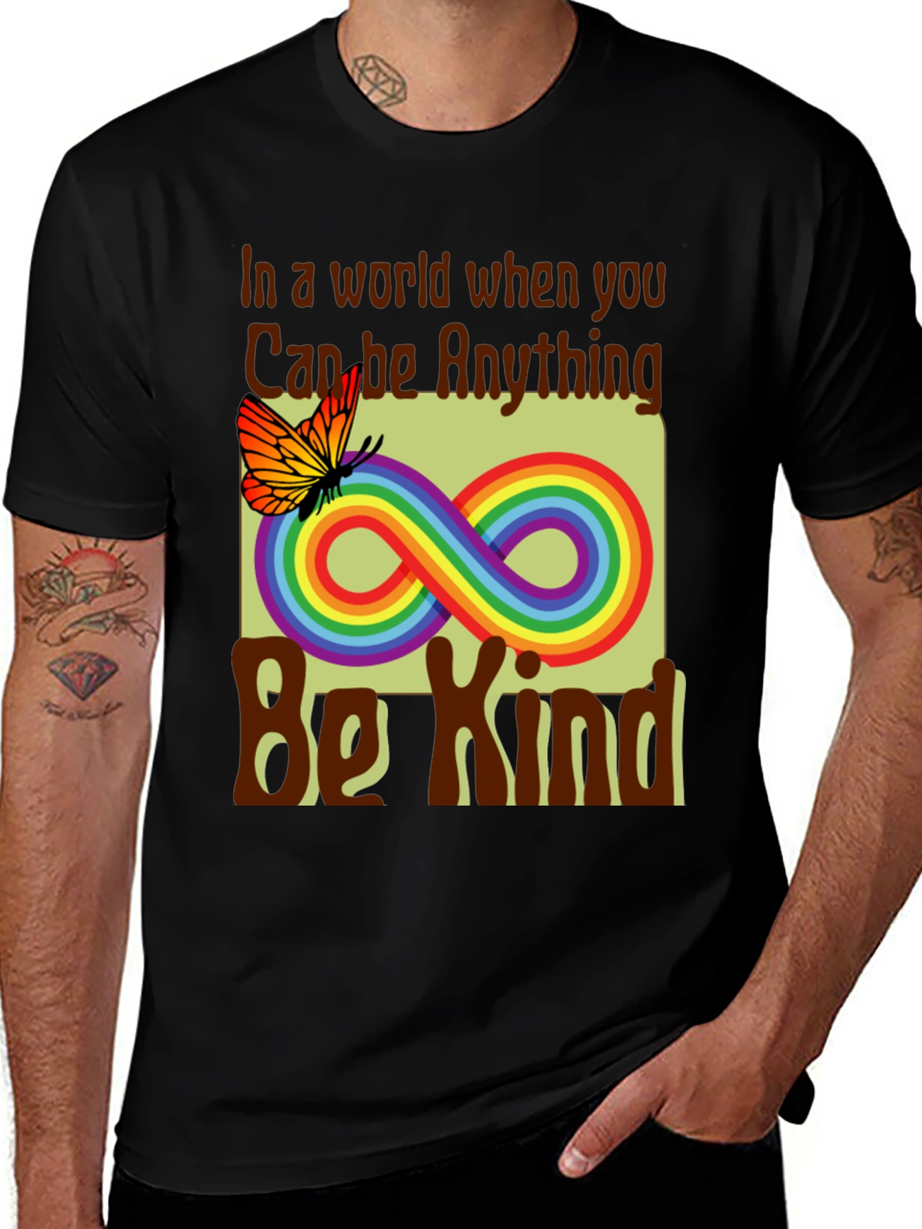 Be Kind T-Shirt Rainbow Butterfly Graphic Tee