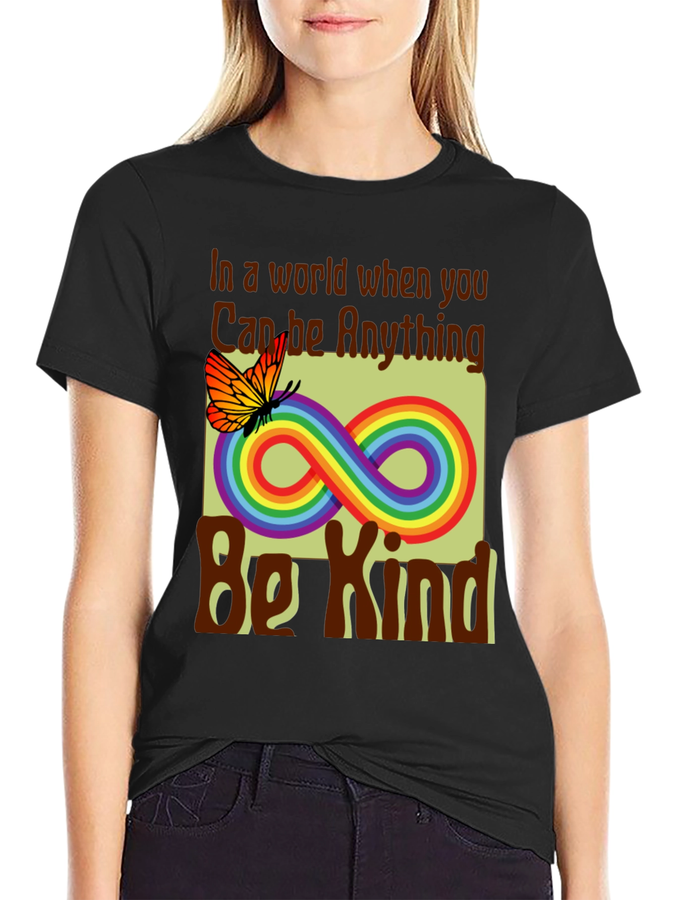 Be Kind T-Shirt Rainbow Butterfly Graphic Tee