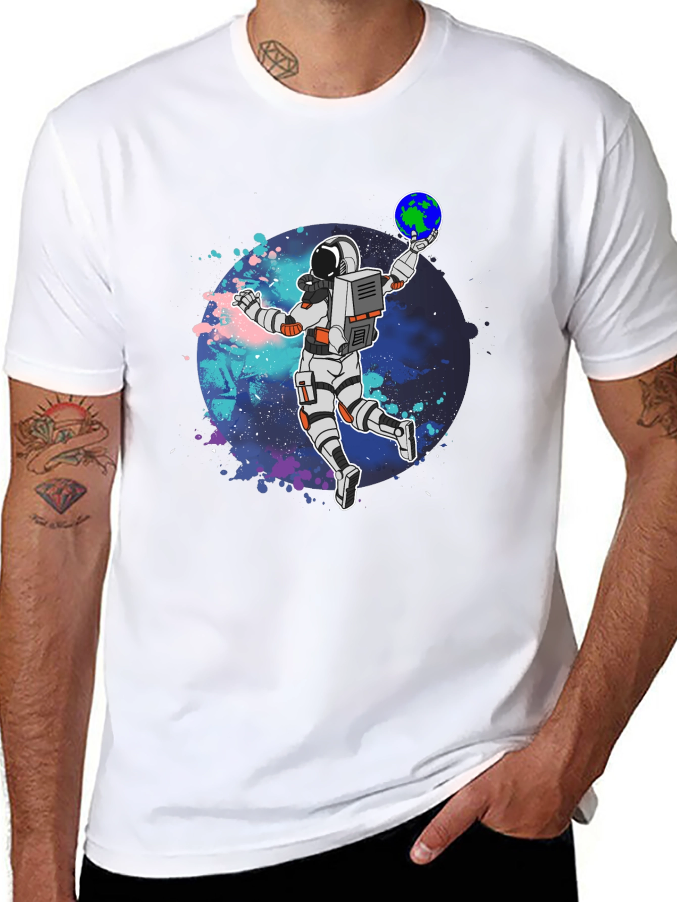 Astronaut Dunk T-Shirt - Space Graphic Tee