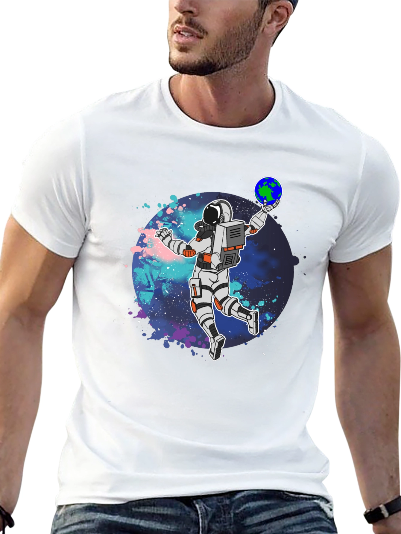 Astronaut Dunk T-Shirt - Space Graphic Tee