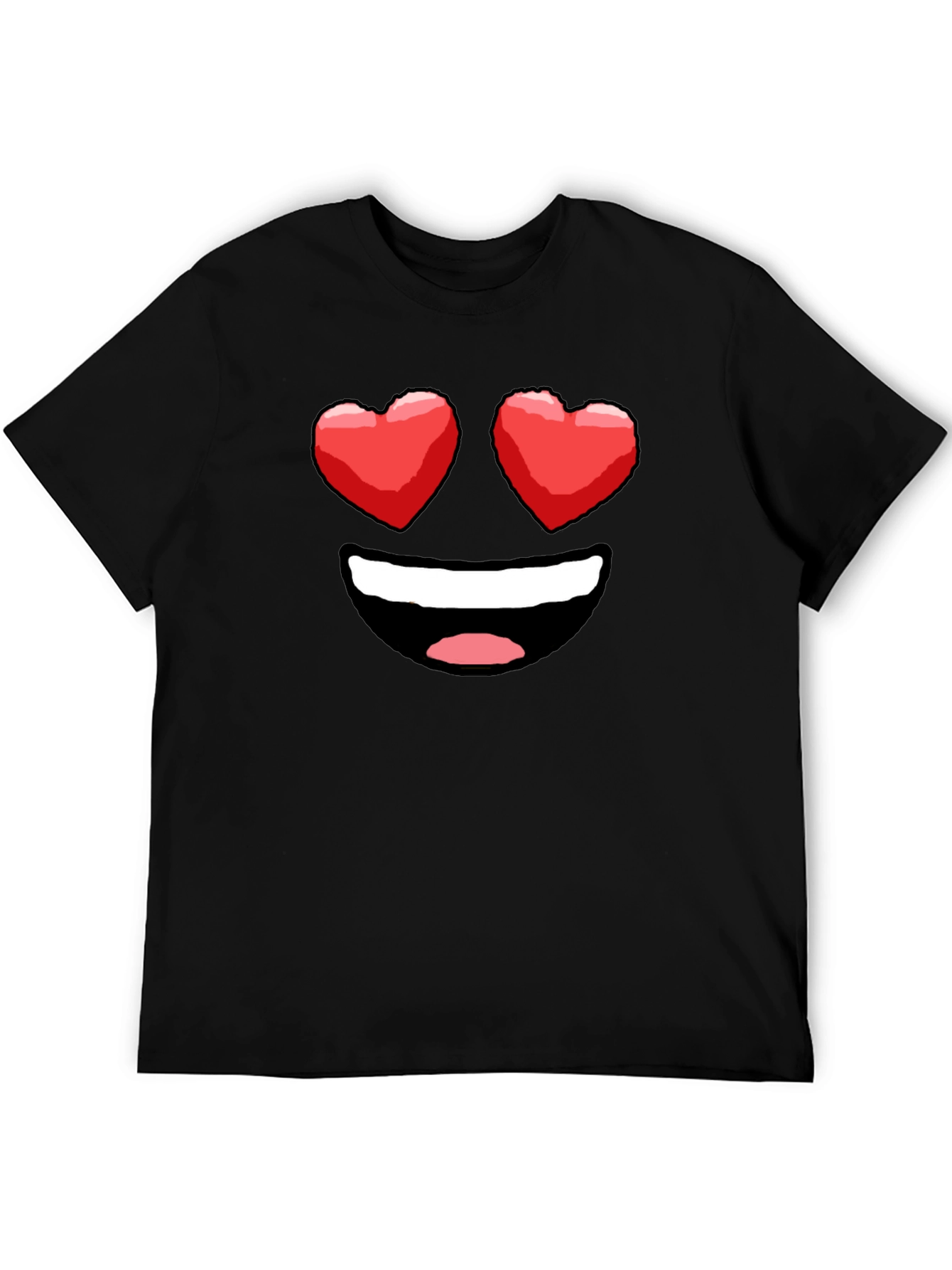 Heart Eyes Emoji Graphic T-Shirt - Black
