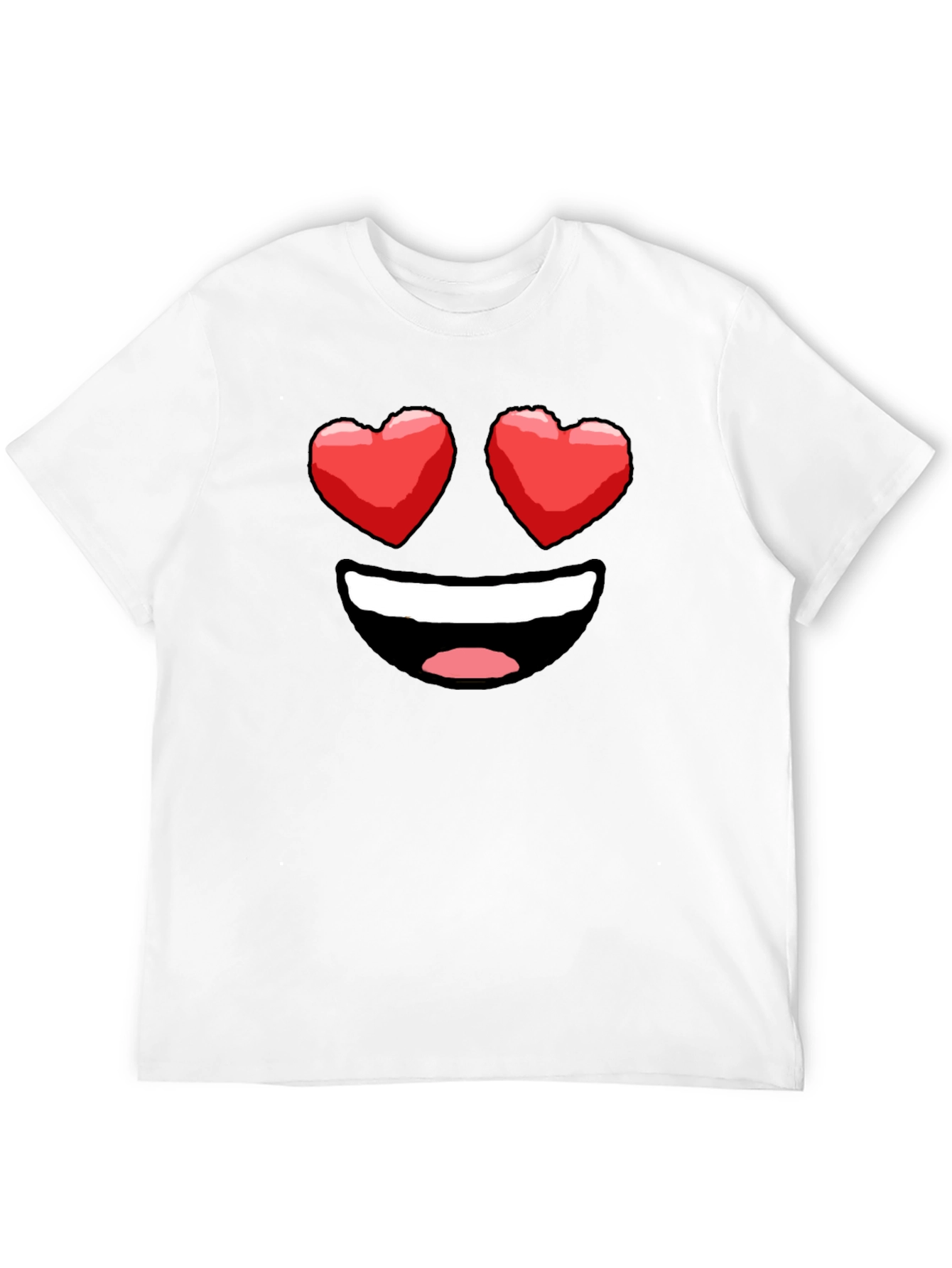 Heart Eyes Emoji Graphic T-Shirt - Black