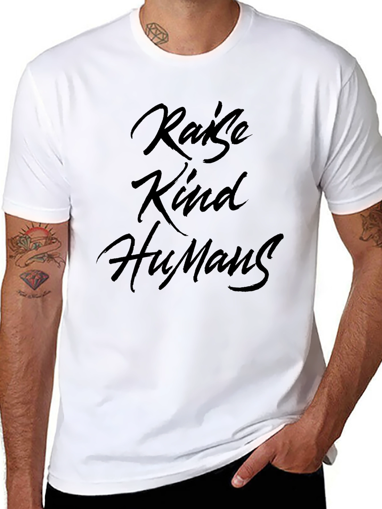 Raise Kind Humans Black Crew Neck T-Shirt