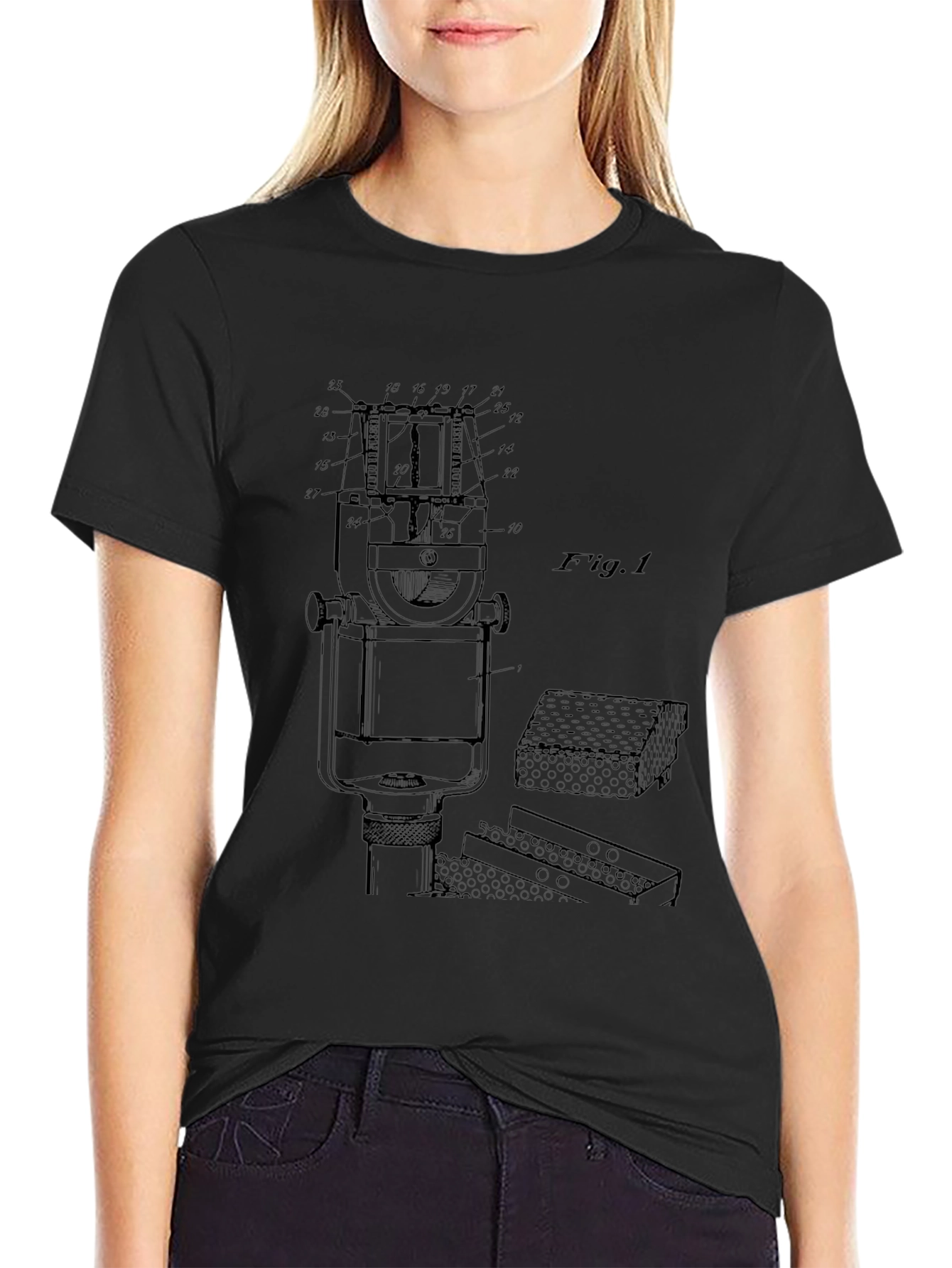 Technical Drawing T-Shirt - Black