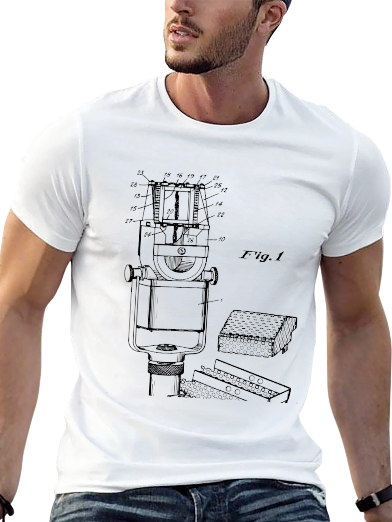 Technical Drawing T-Shirt - Black