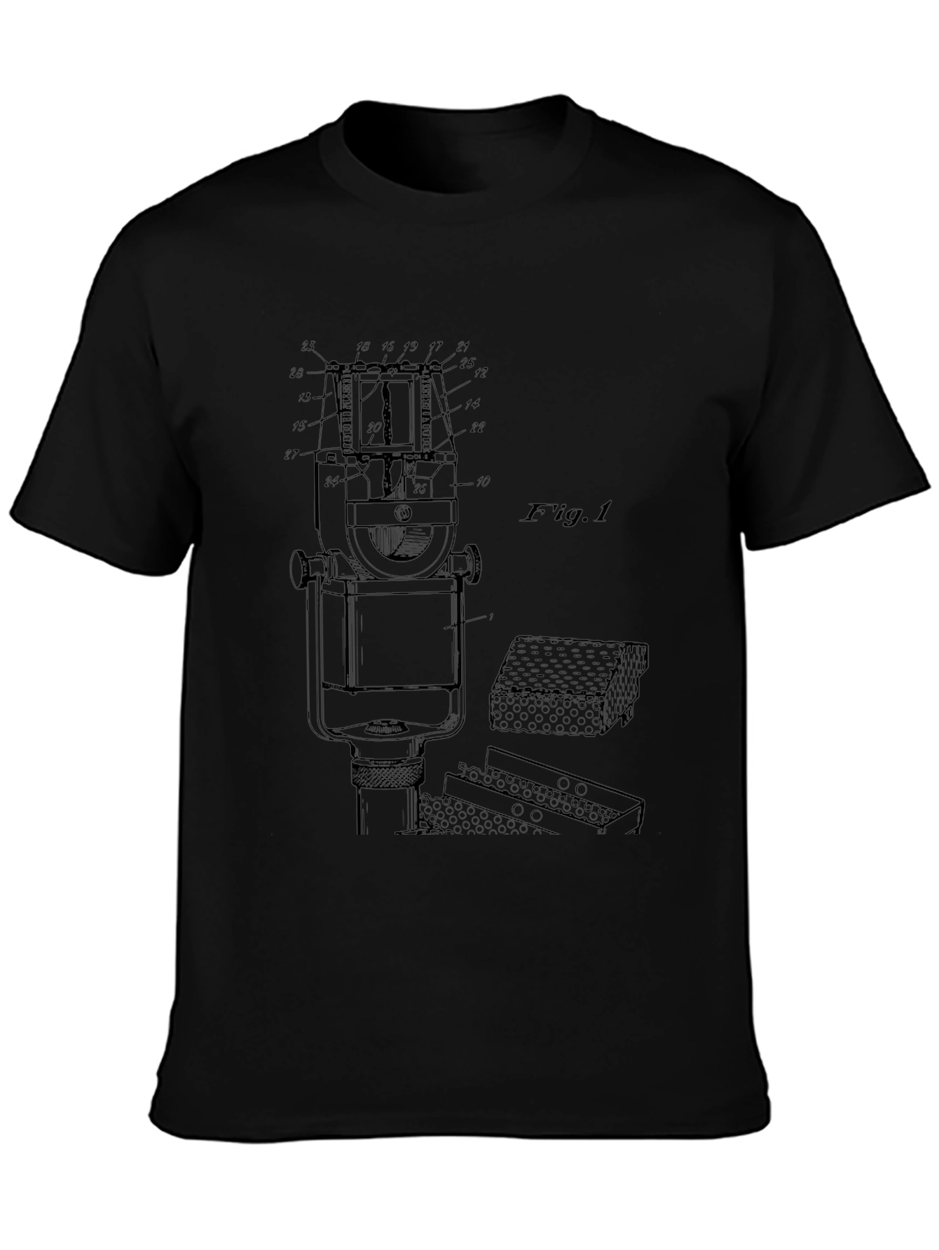 Technical Drawing T-Shirt - Black