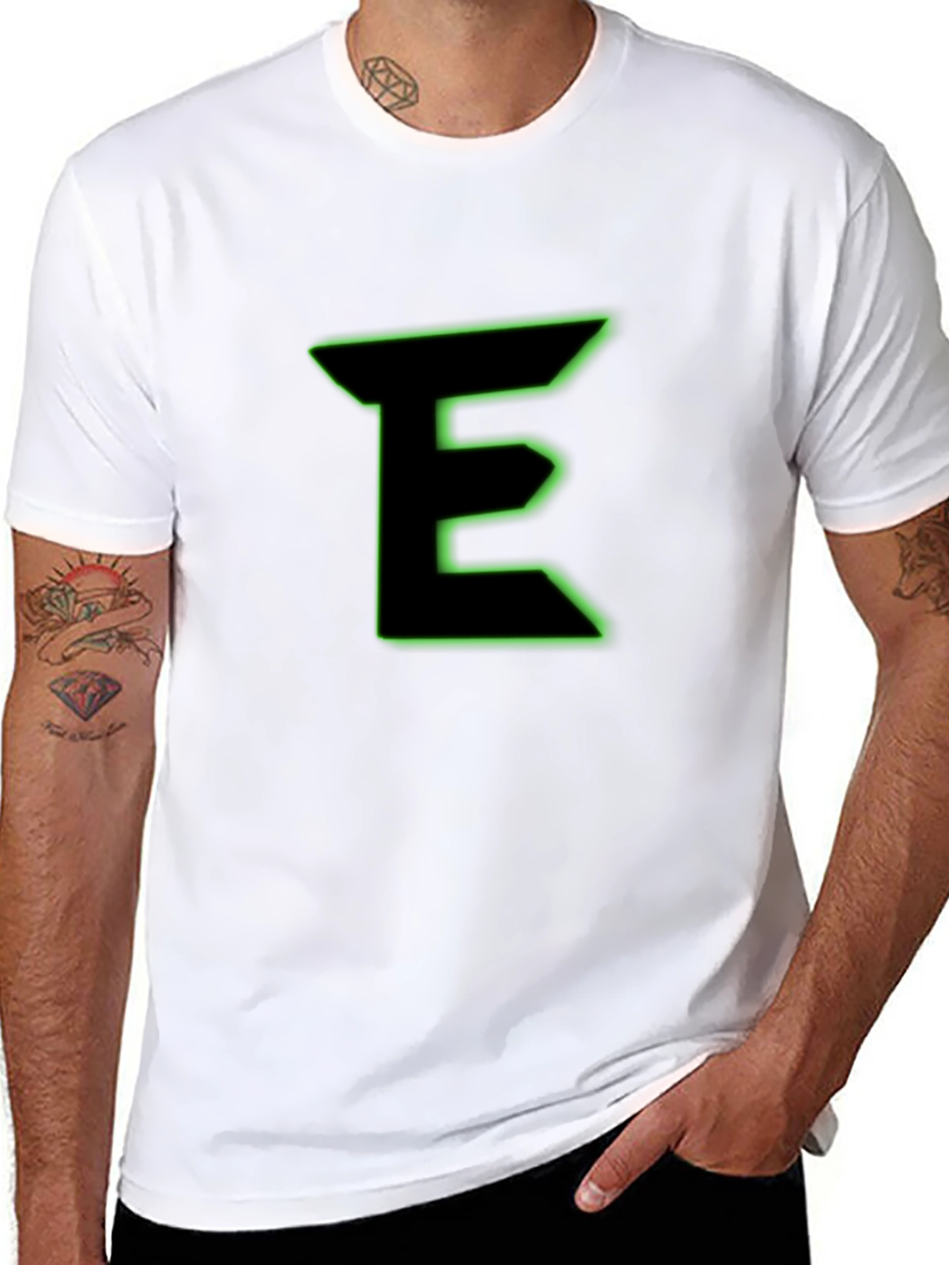 Neon E Graphic Black Tee