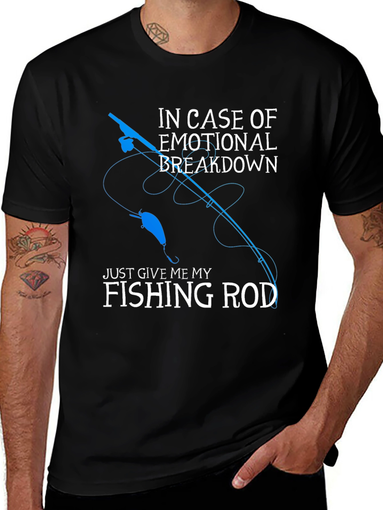 Fishing Rod Emotional Breakdown Graphic Tee