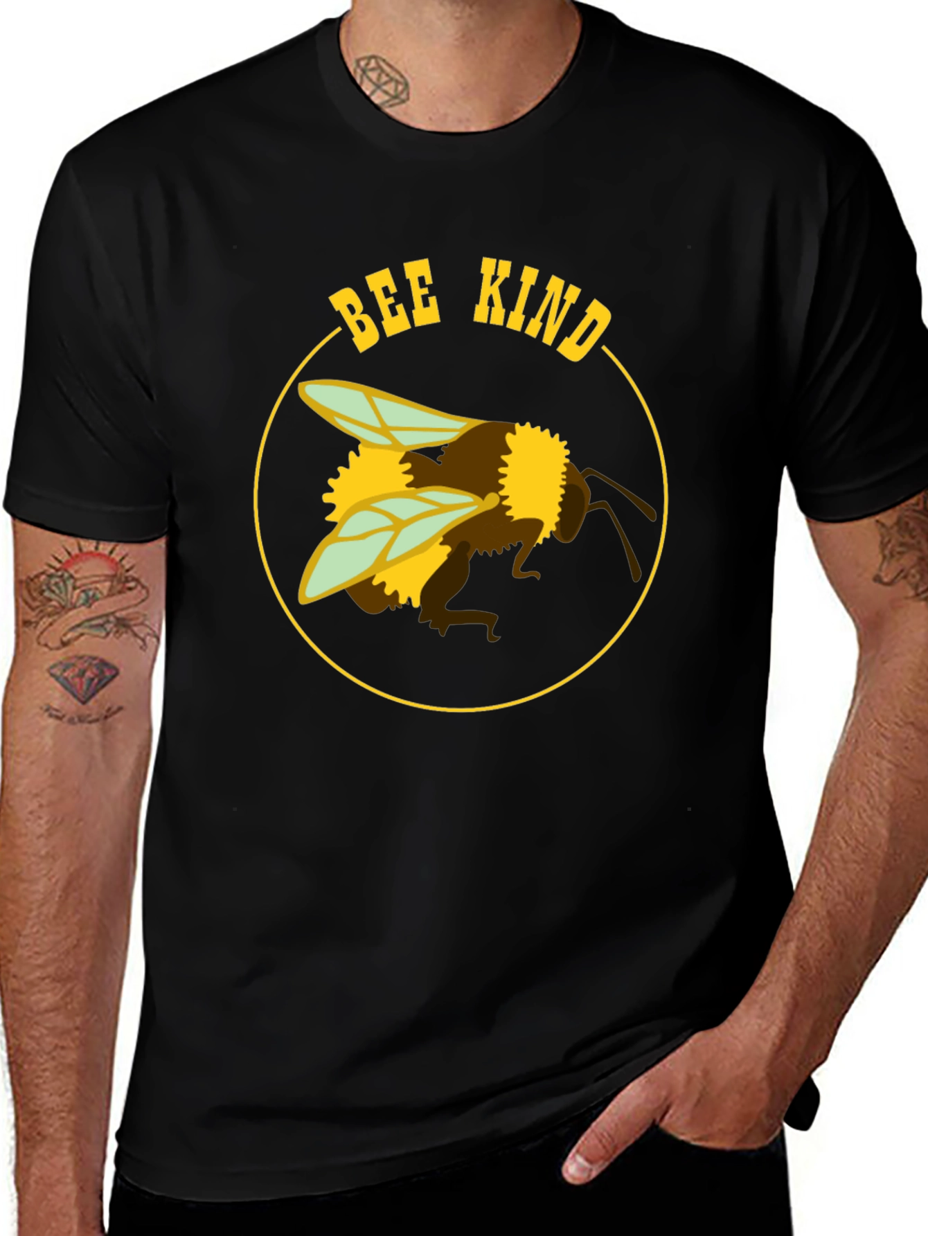 Bee Kind Graphic T-Shirt - Black Cotton Blend