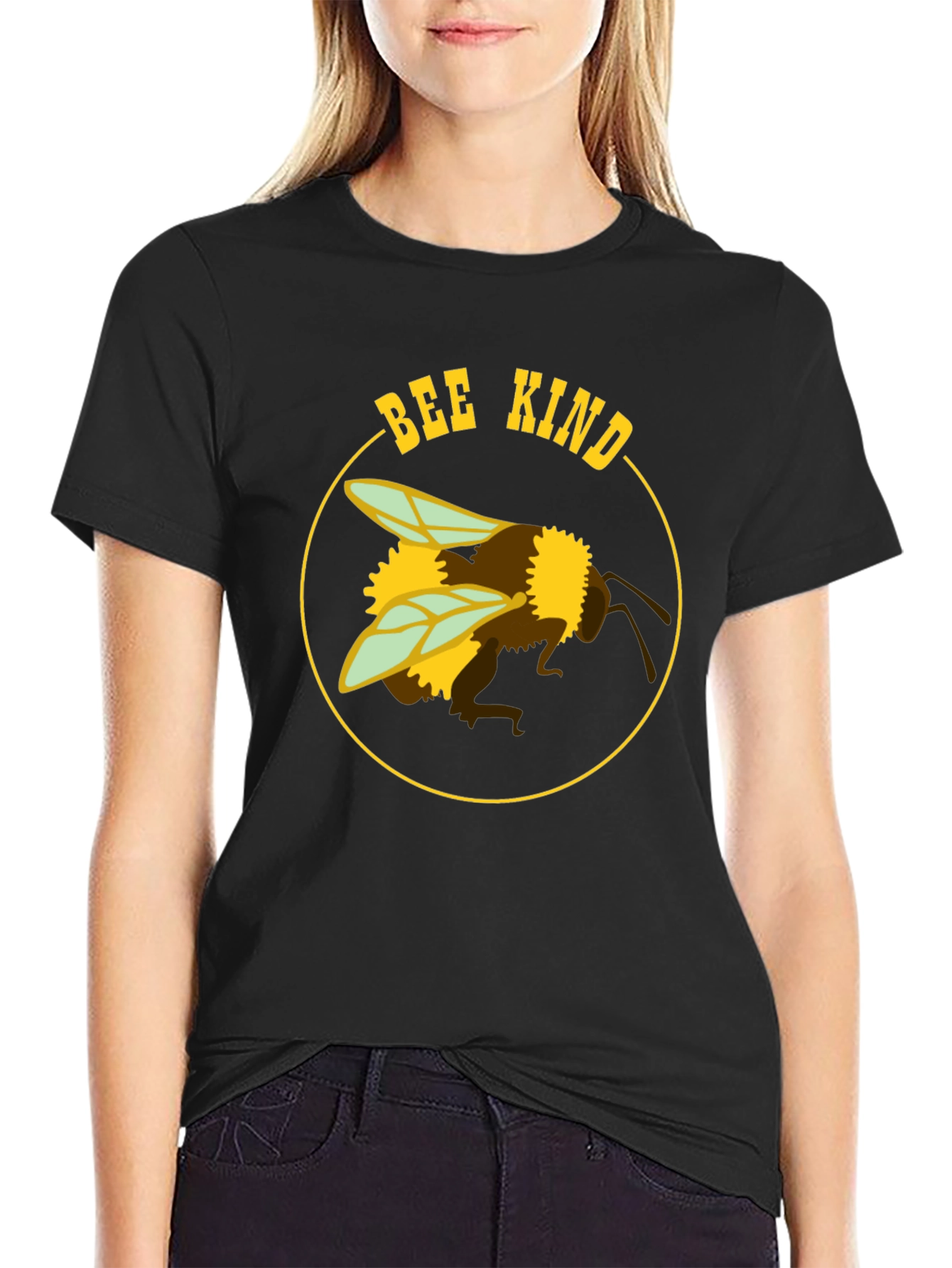 Bee Kind Graphic T-Shirt - Black Cotton Blend