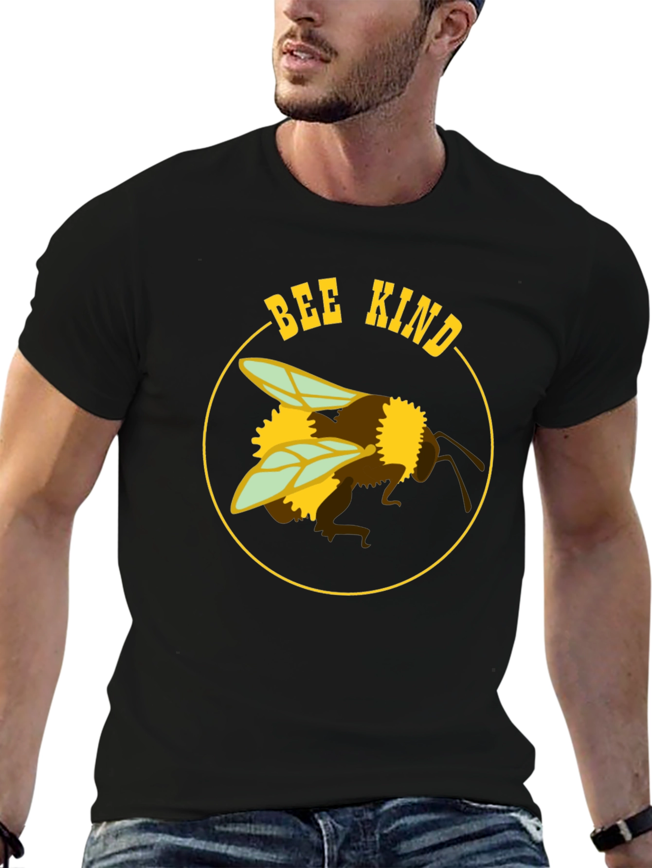 Bee Kind Graphic T-Shirt - Black Cotton Blend