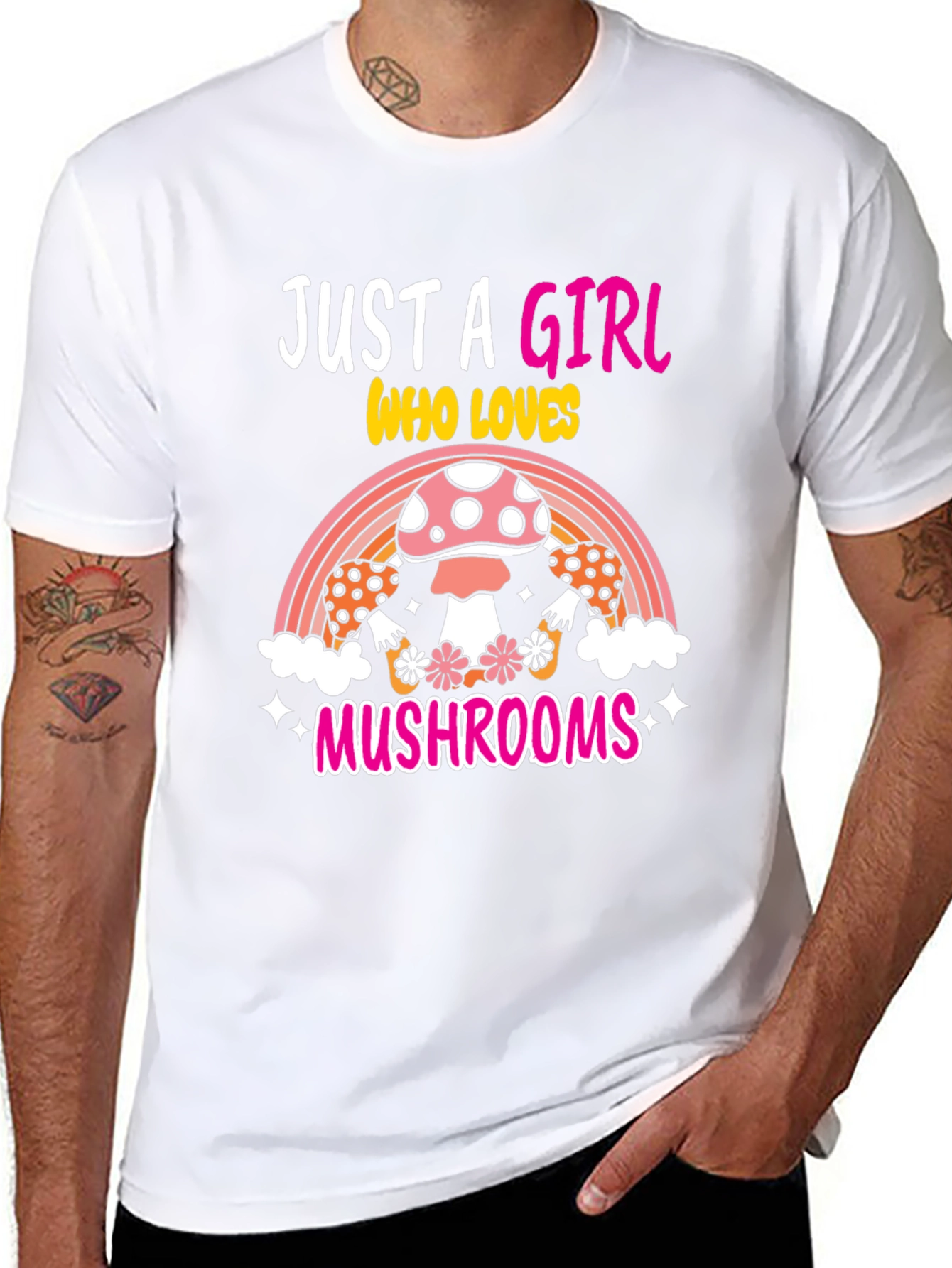 Girl Who Loves Mushrooms Graphic Tee