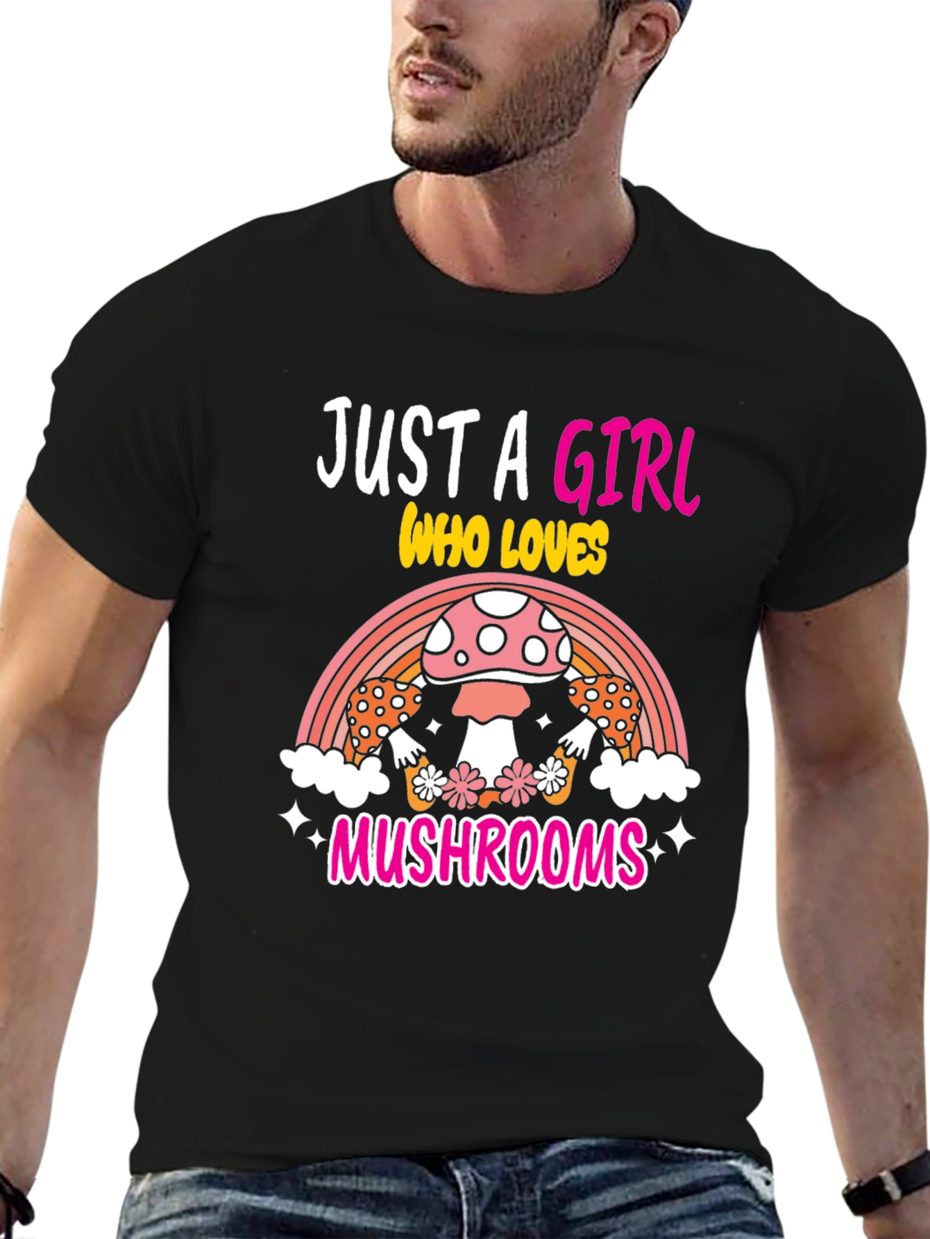 Girl Who Loves Mushrooms Graphic Tee