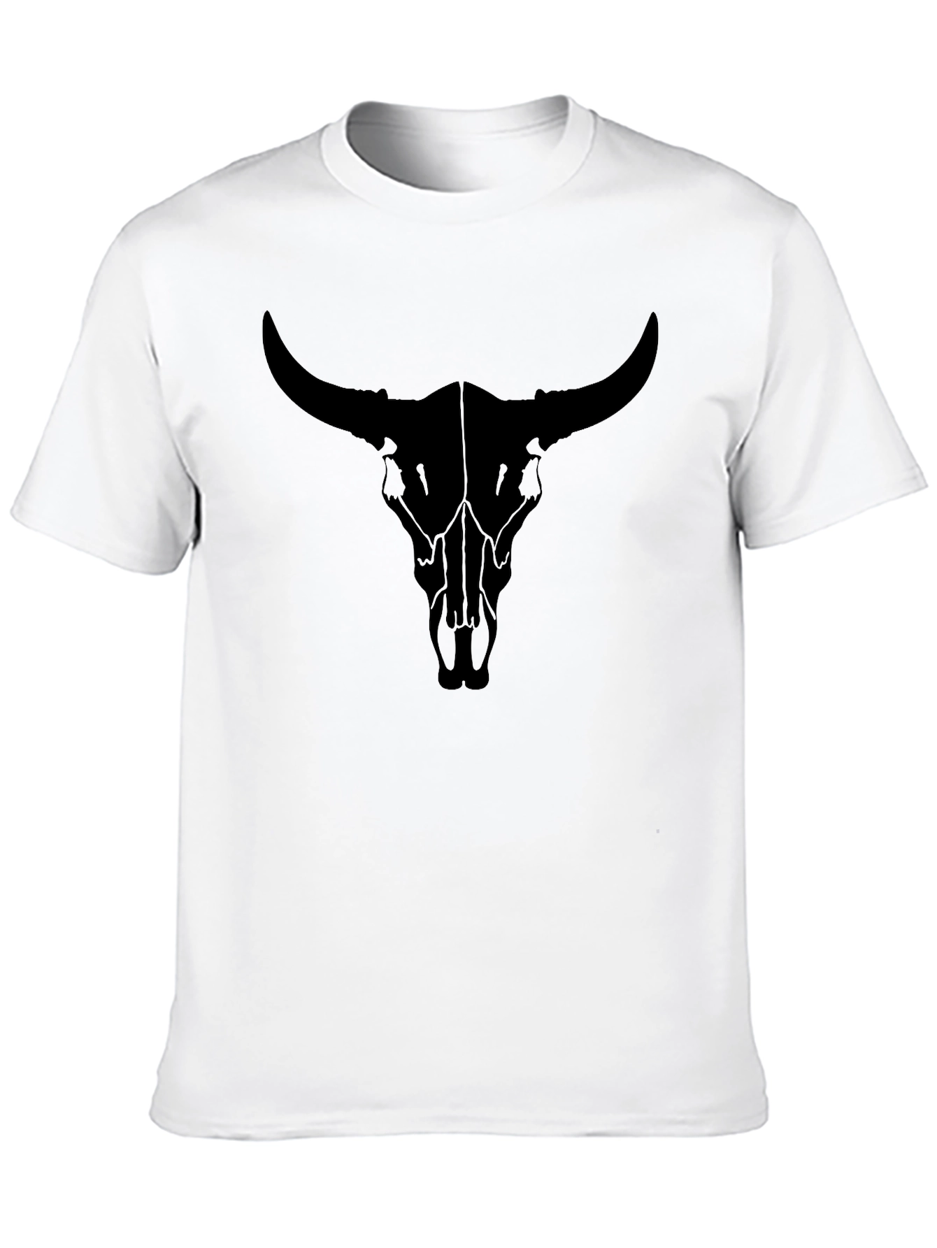Black Bull Skull Graphic Tee - Modern Style