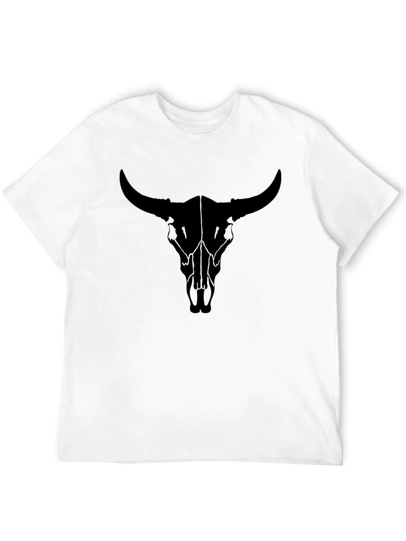 Black Bull Skull Graphic Tee - Modern Style