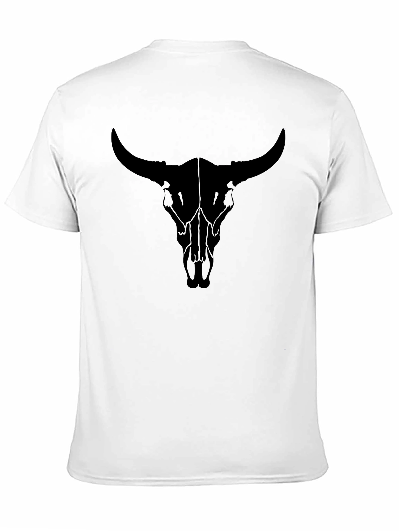 Black Bull Skull Graphic Tee - Modern Style
