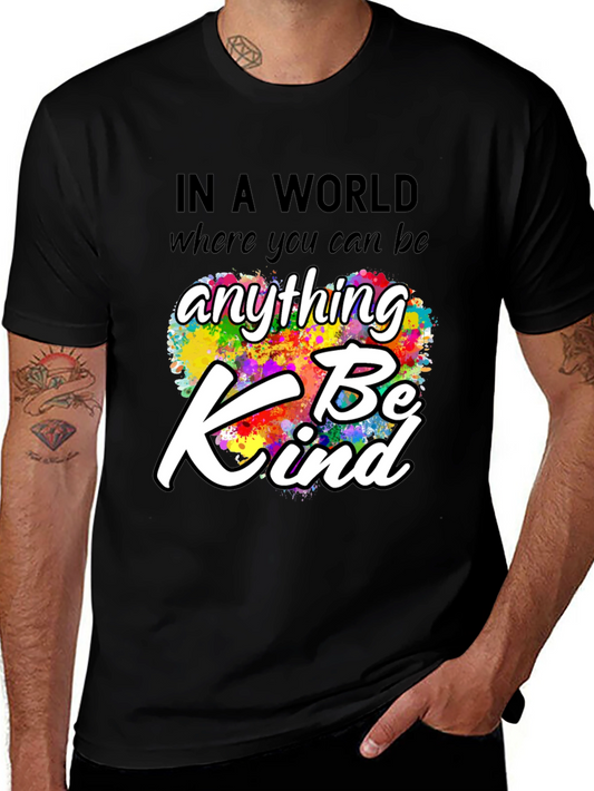 Be Kind Graphic Tee - Colorful Inspirational Design