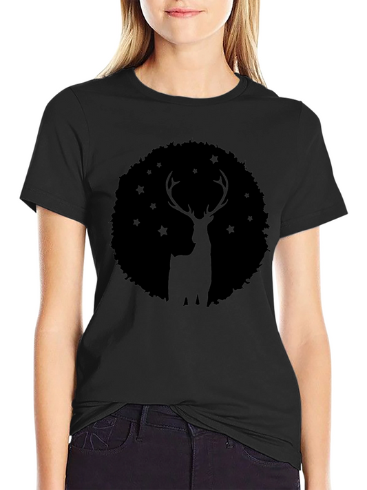 Stag Silhouette T-Shirt - Black Graphic Tee