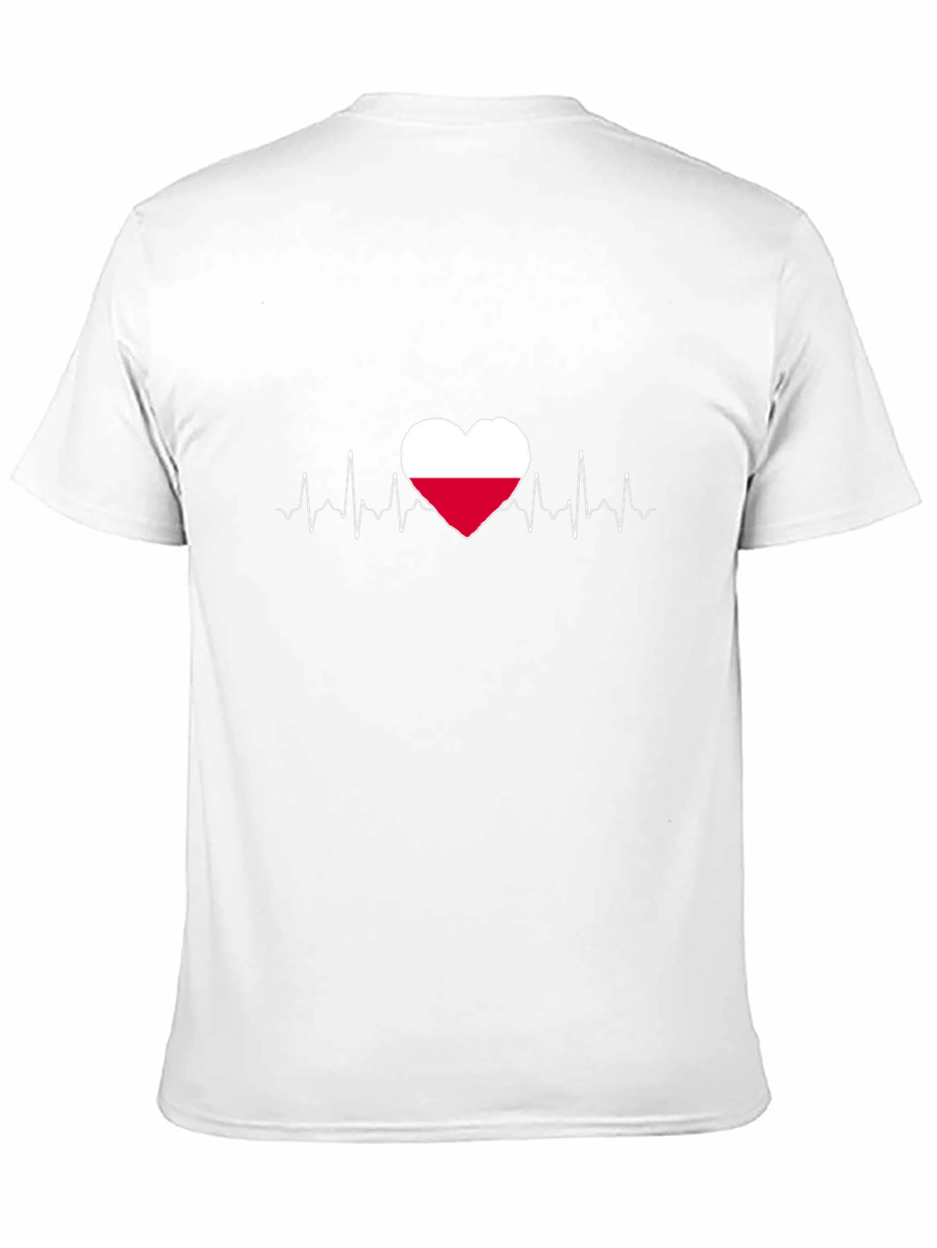 Poland Flag Heartbeat Graphic Tee - Black