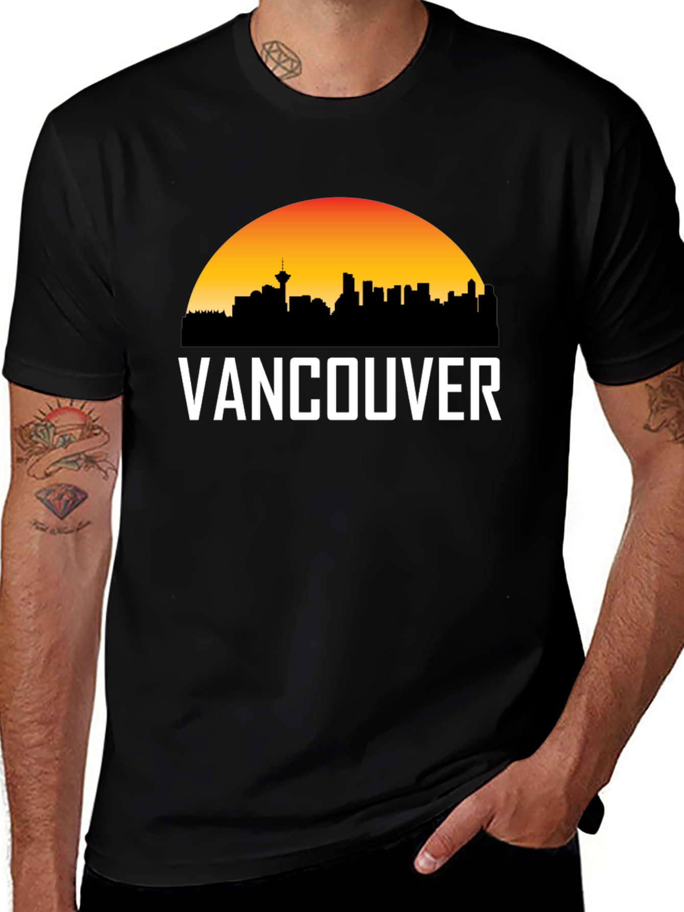Vancouver Skyline Graphic Tee - Black