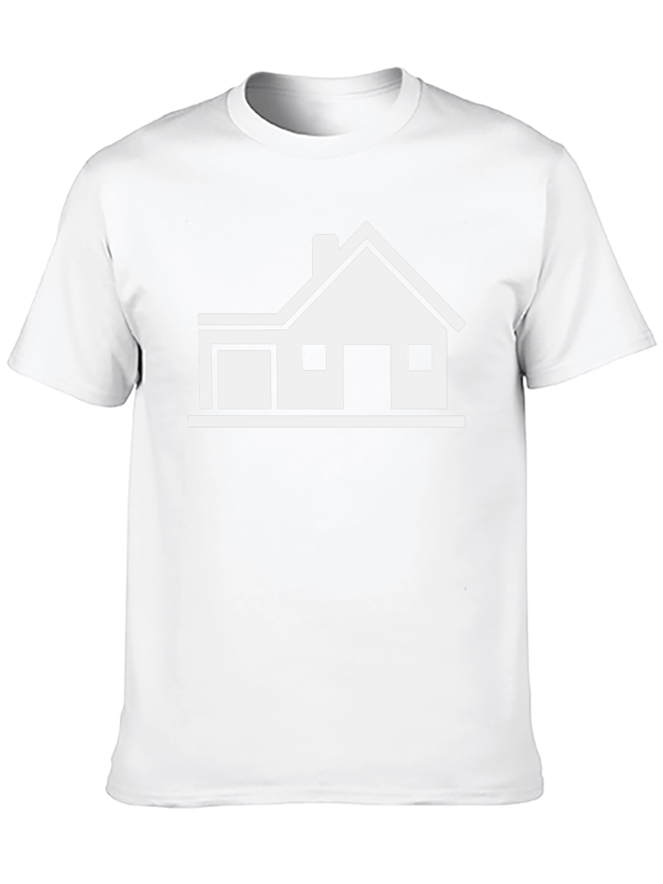 Modern House Graphic Tee - Black Cotton Blend T-Shirt