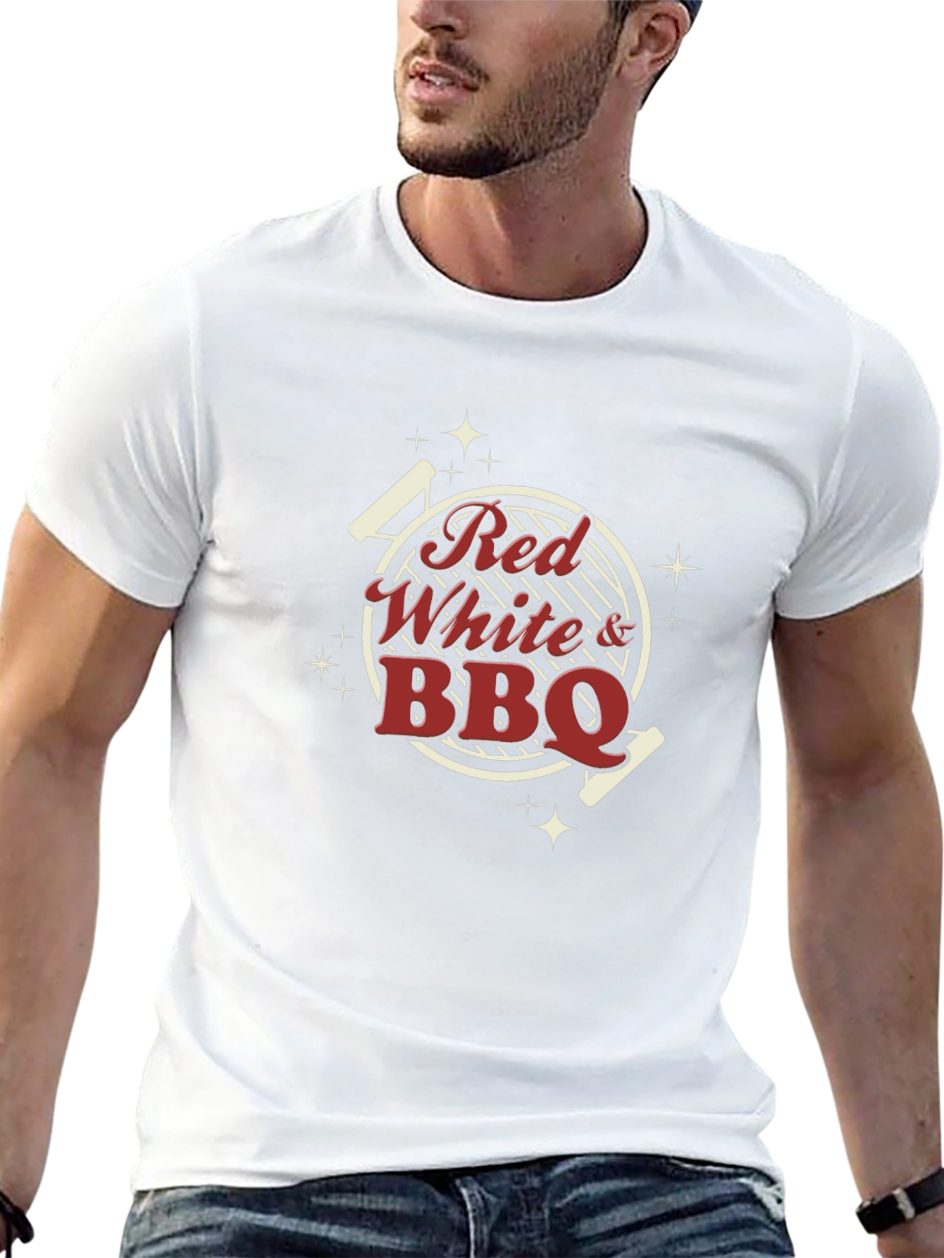 Red White BBQ Graphic T-Shirt