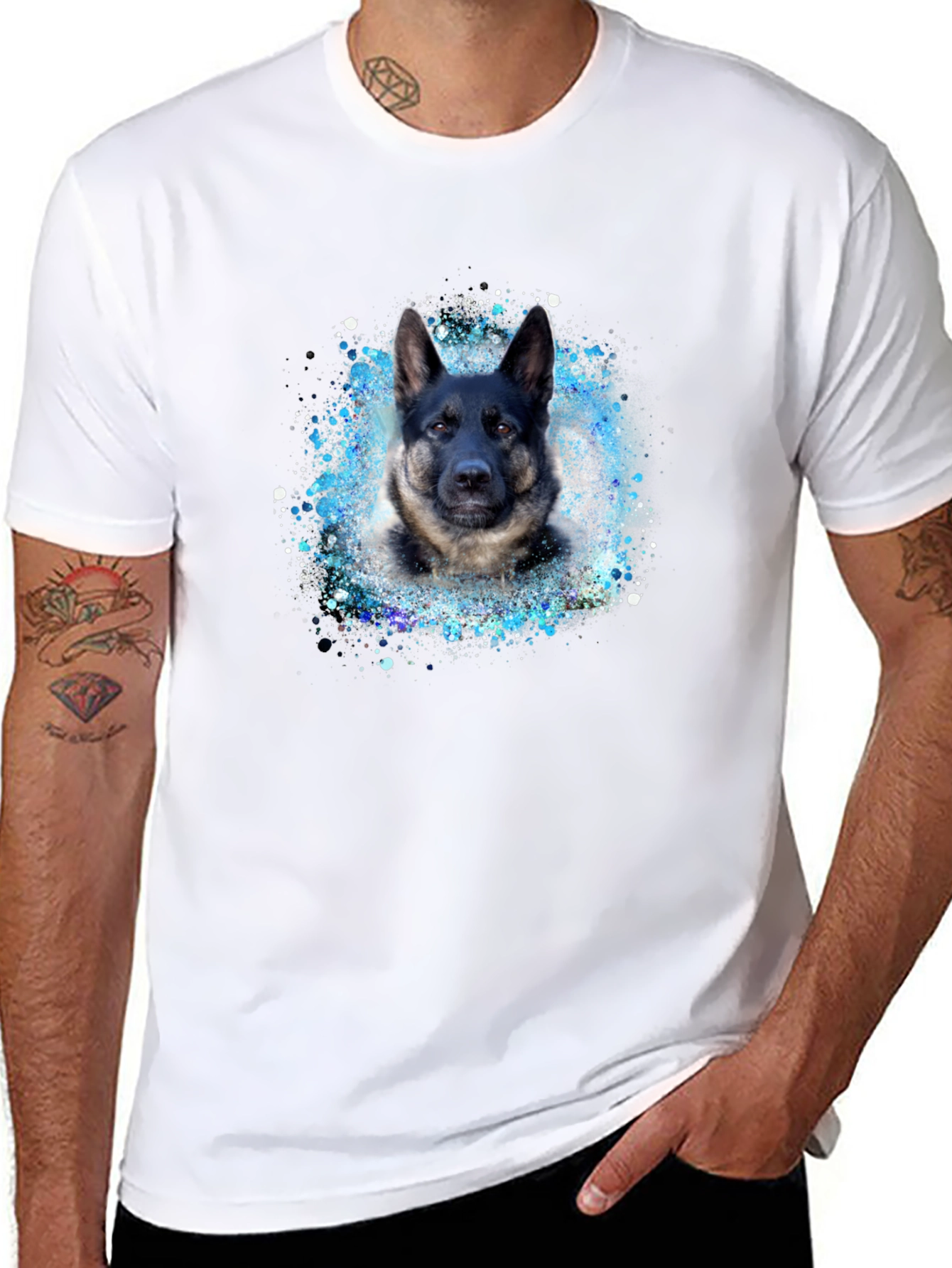 German Shepherd Watercolor T-Shirt
