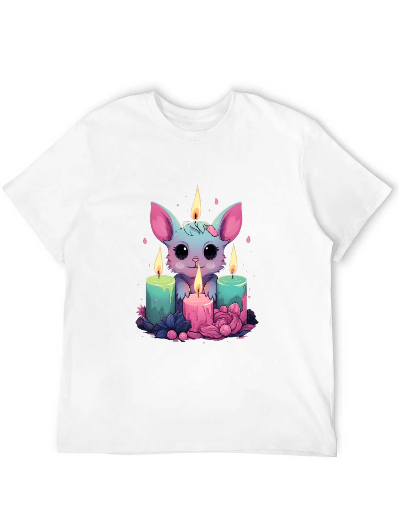 Cute Cartoon Bat Candlelight T-Shirt
