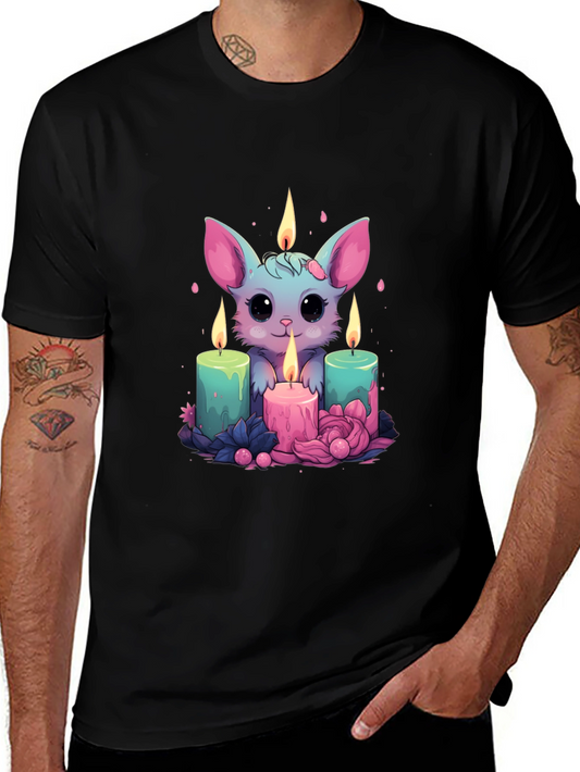 Cute Cartoon Bat Candlelight T-Shirt