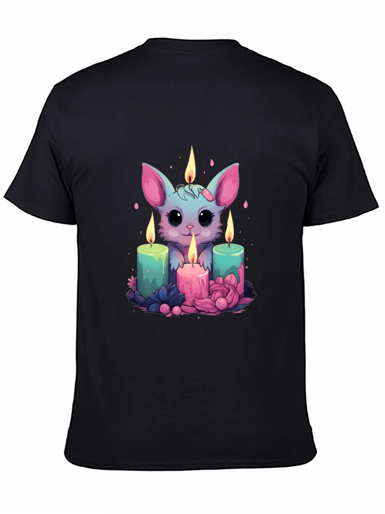 Cute Cartoon Bat Candlelight T-Shirt