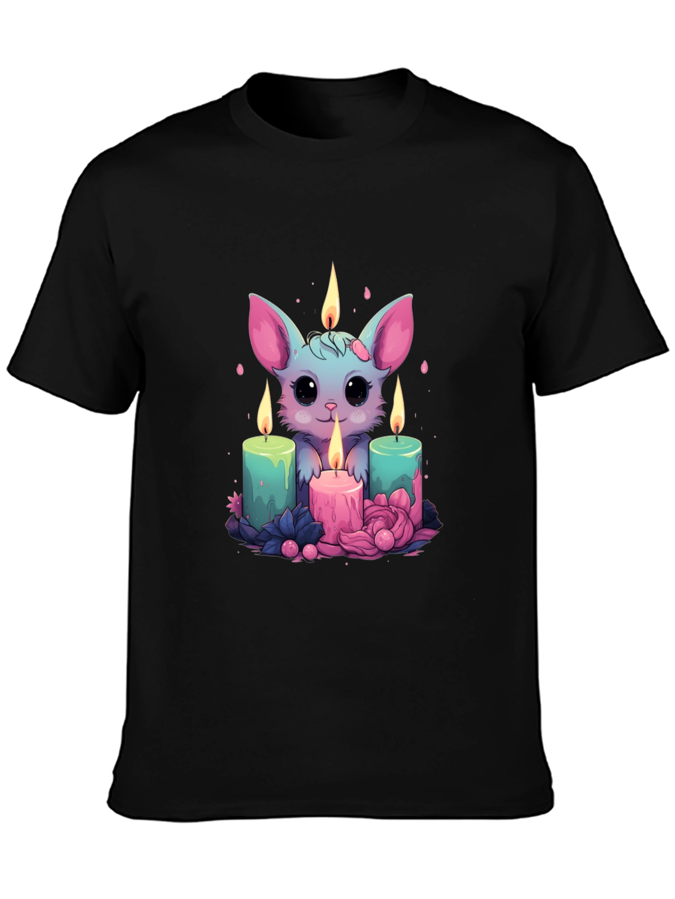 Cute Cartoon Bat Candlelight T-Shirt
