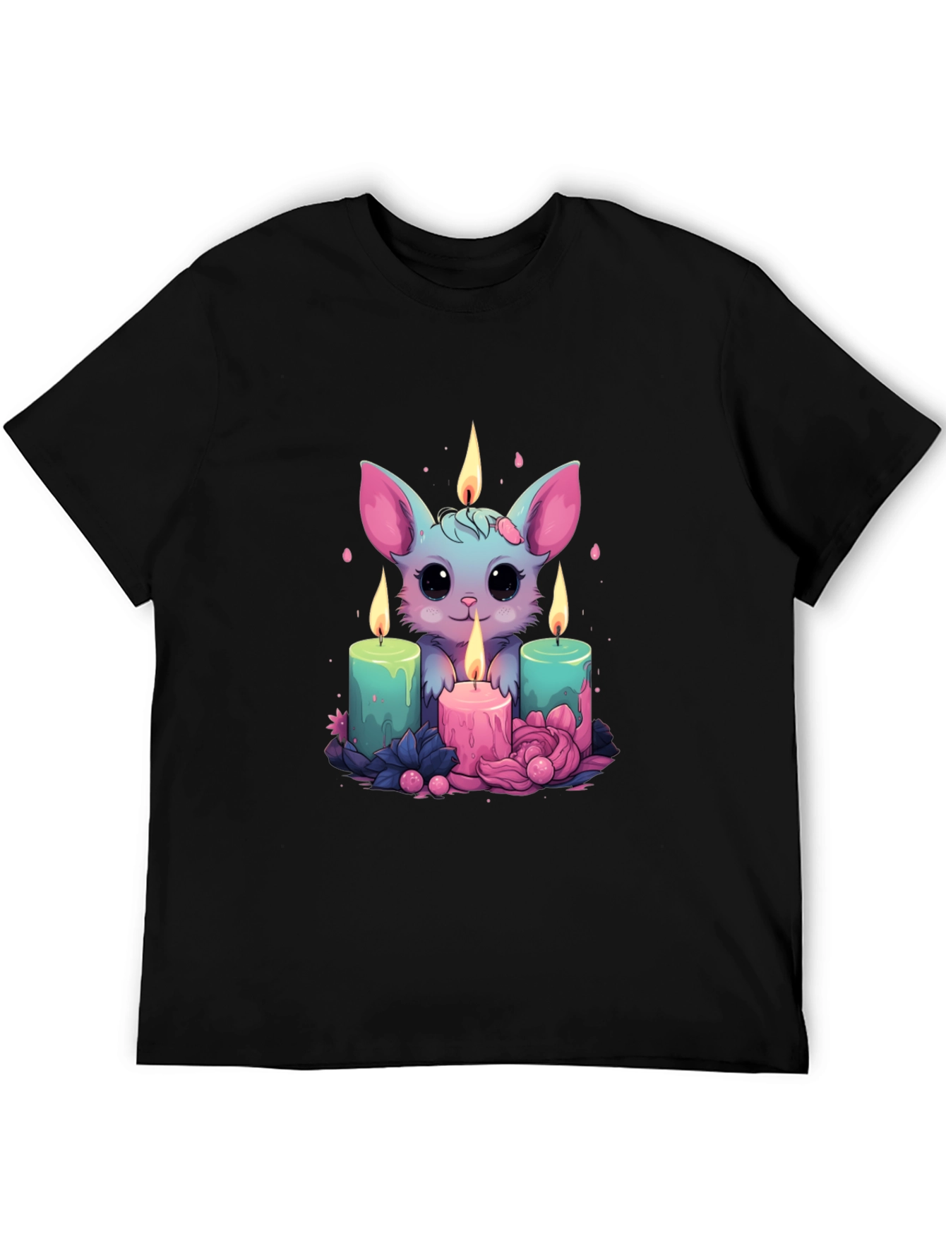 Cute Cartoon Bat Candlelight T-Shirt