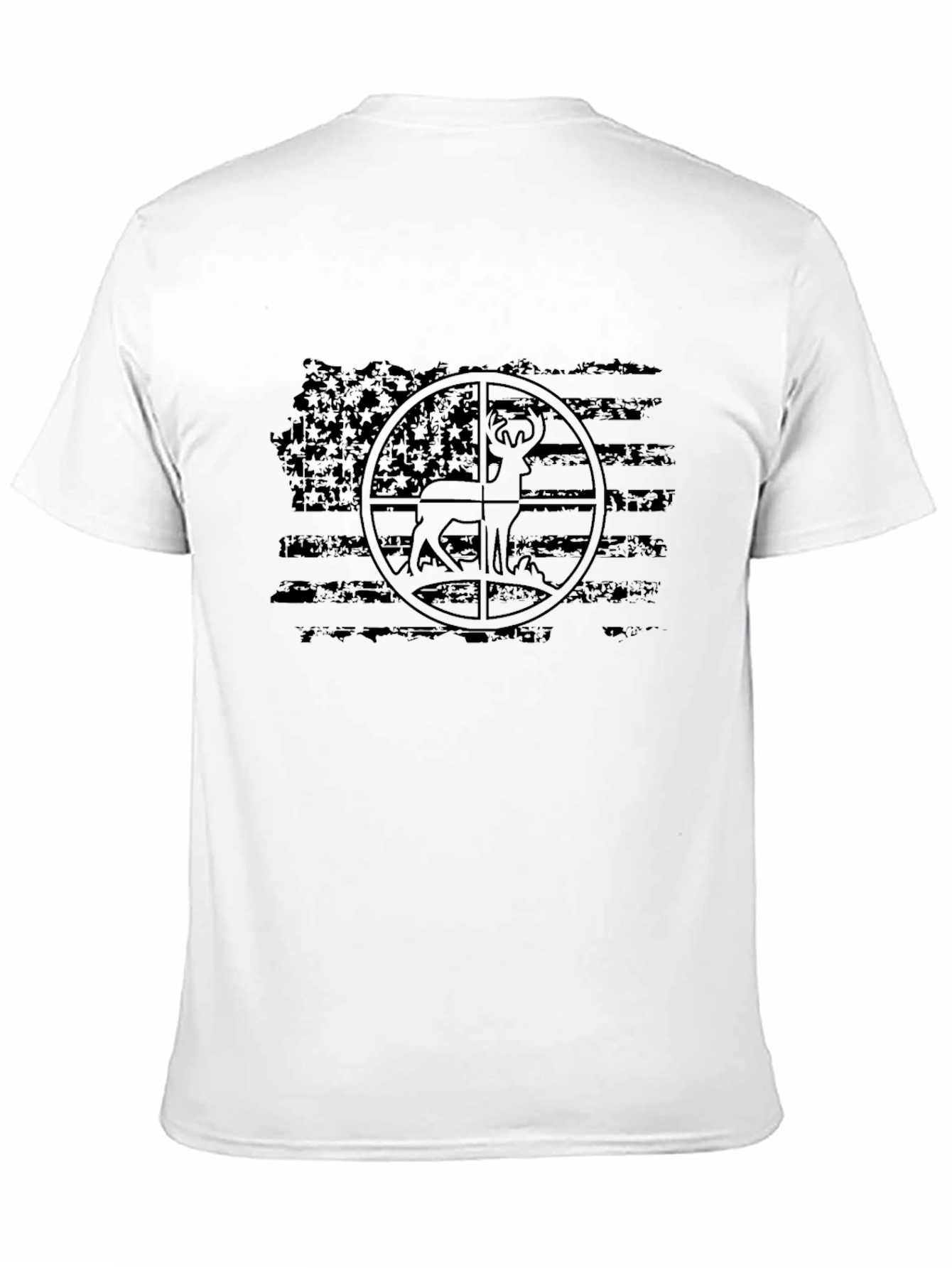Distressed American Flag Deer Hunting T-Shirt